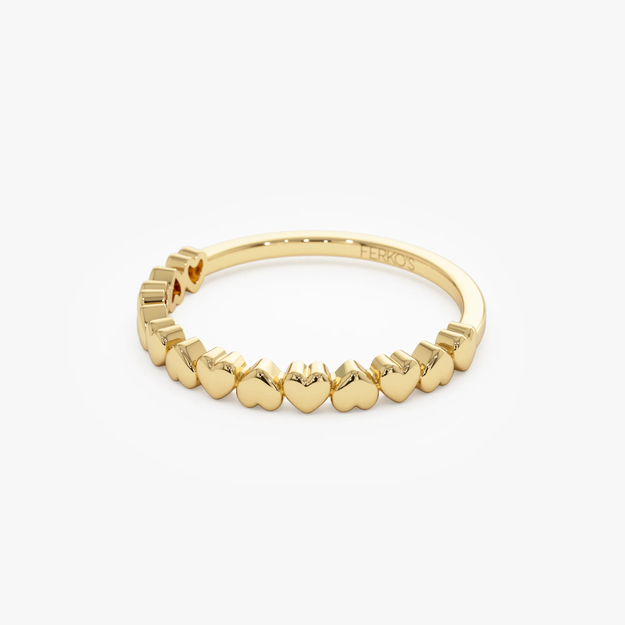 14k Dainty Heart Stacking Gold Ring - Image 9