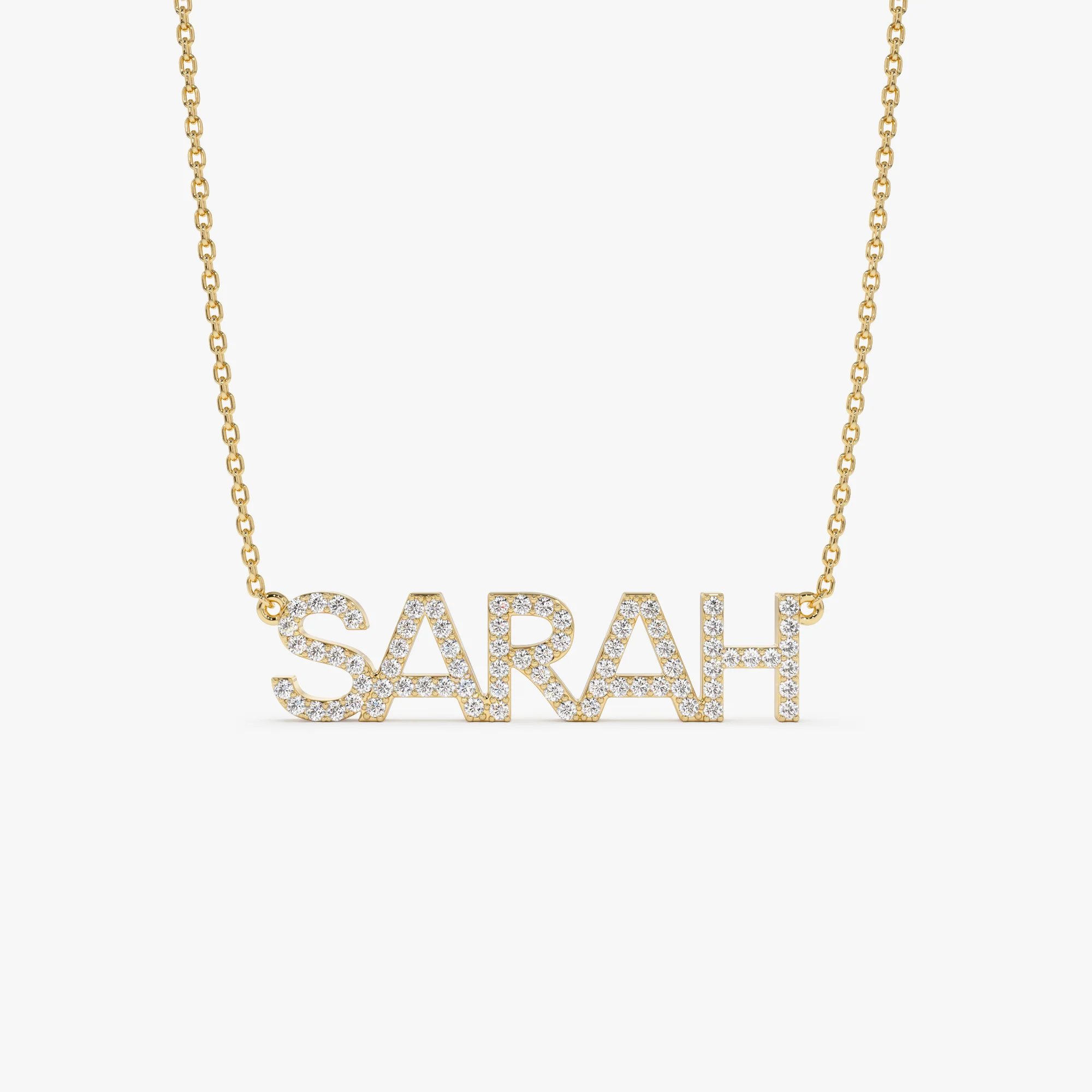14K Dainty Layering Diamond Name Necklace