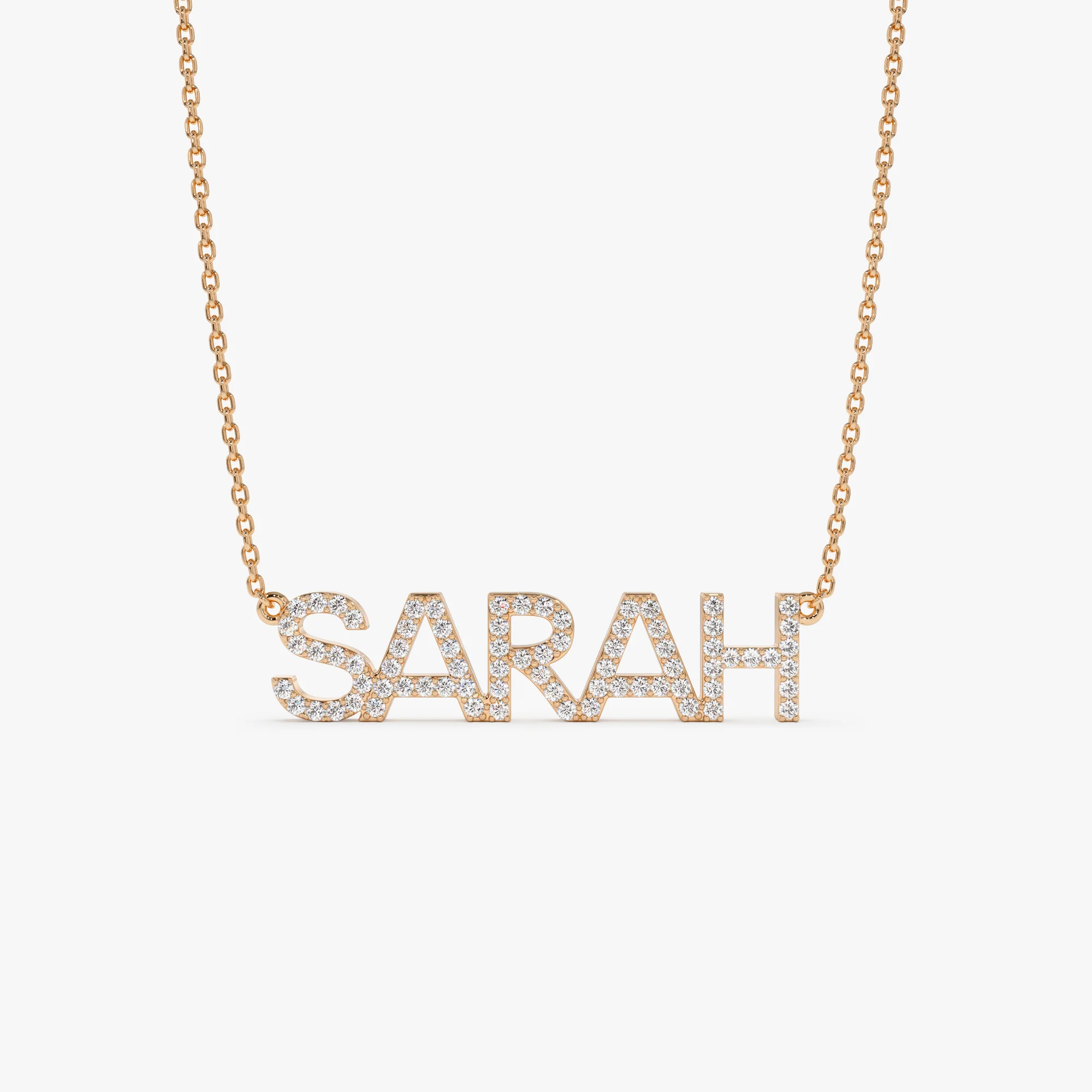 14K Dainty Layering Diamond Name Necklace - Image 5