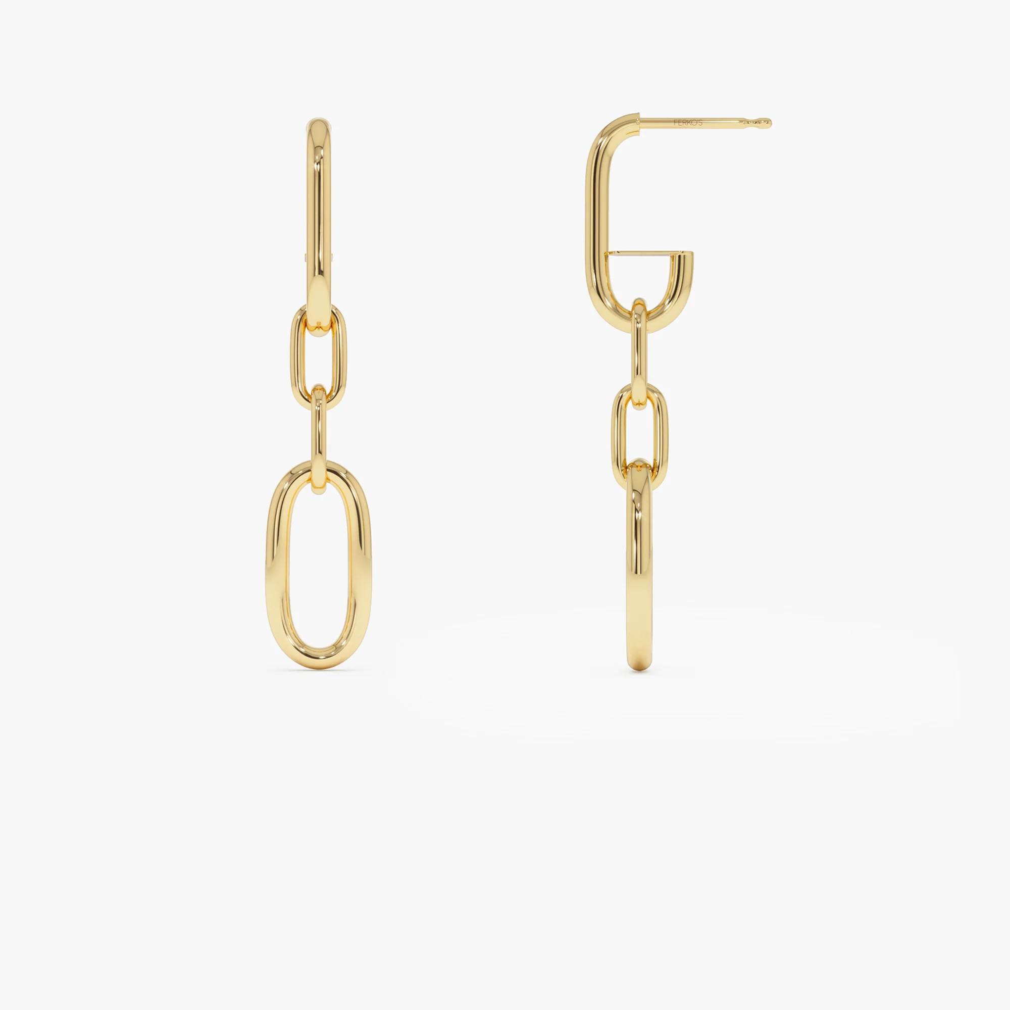 14k Dangle Link Chain Earrings - Image 6