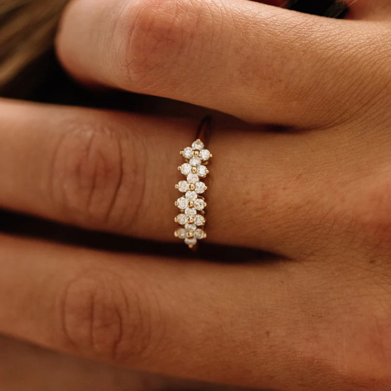 14k Diamond Cluster Anniversary Ring - Image 2