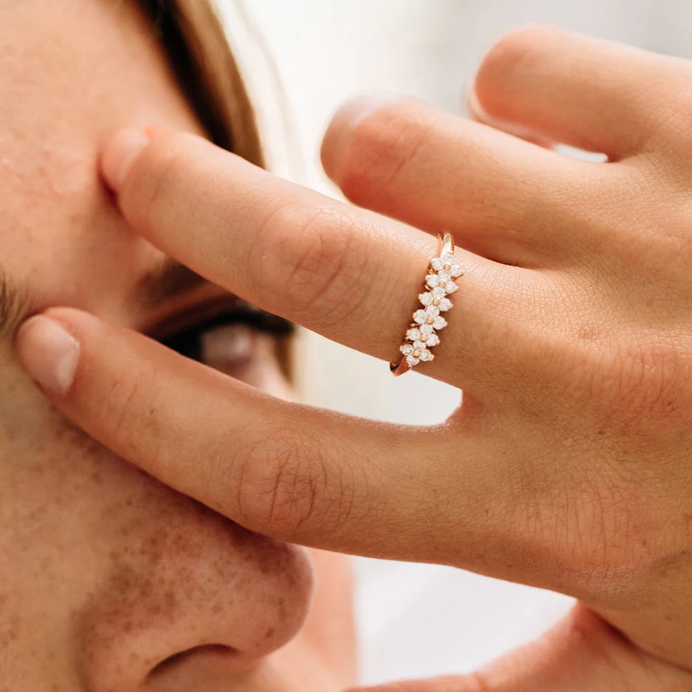 14k Diamond Cluster Anniversary Ring - Image 4