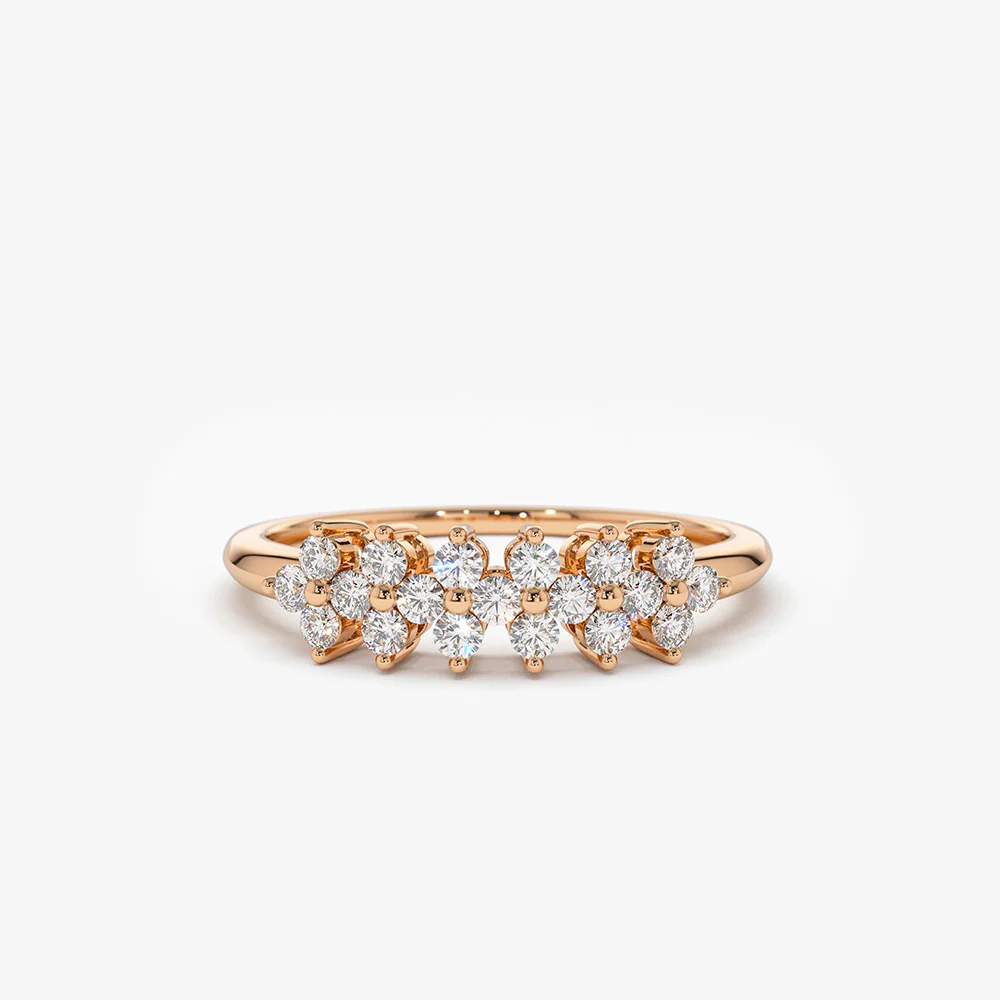 14k Diamond Cluster Anniversary Ring - Image 5