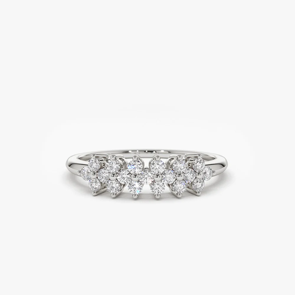 14k Diamond Cluster Anniversary Ring - Image 6