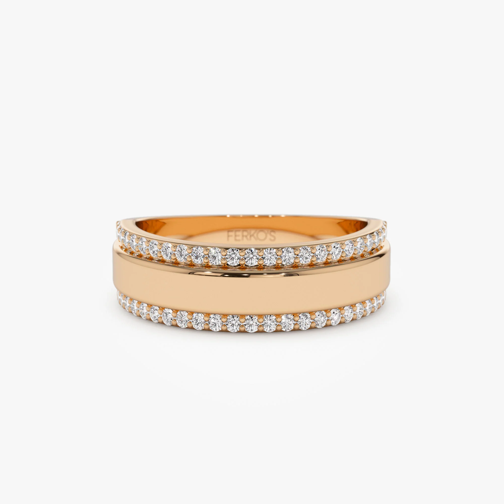 14k Diamond Diamond Edge Wedding Band - Image 6