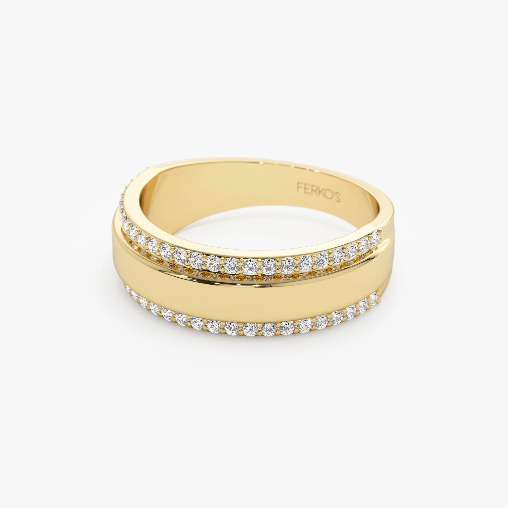 14k Diamond Diamond Edge Wedding Band - Image 8