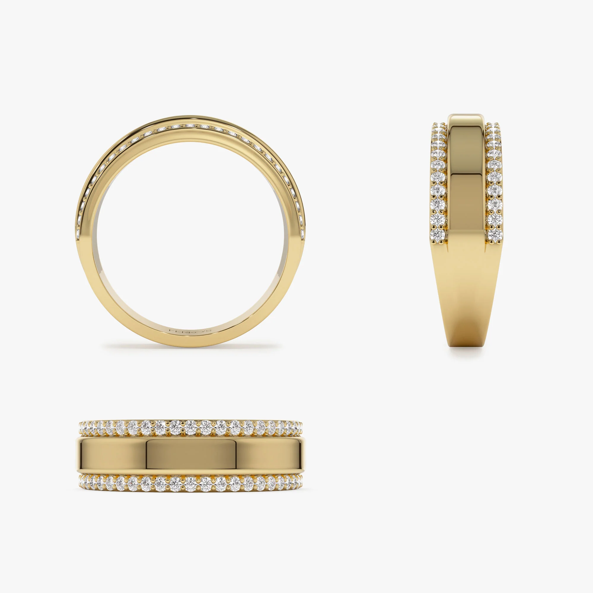 14k Diamond Diamond Edge Wedding Band - Image 9