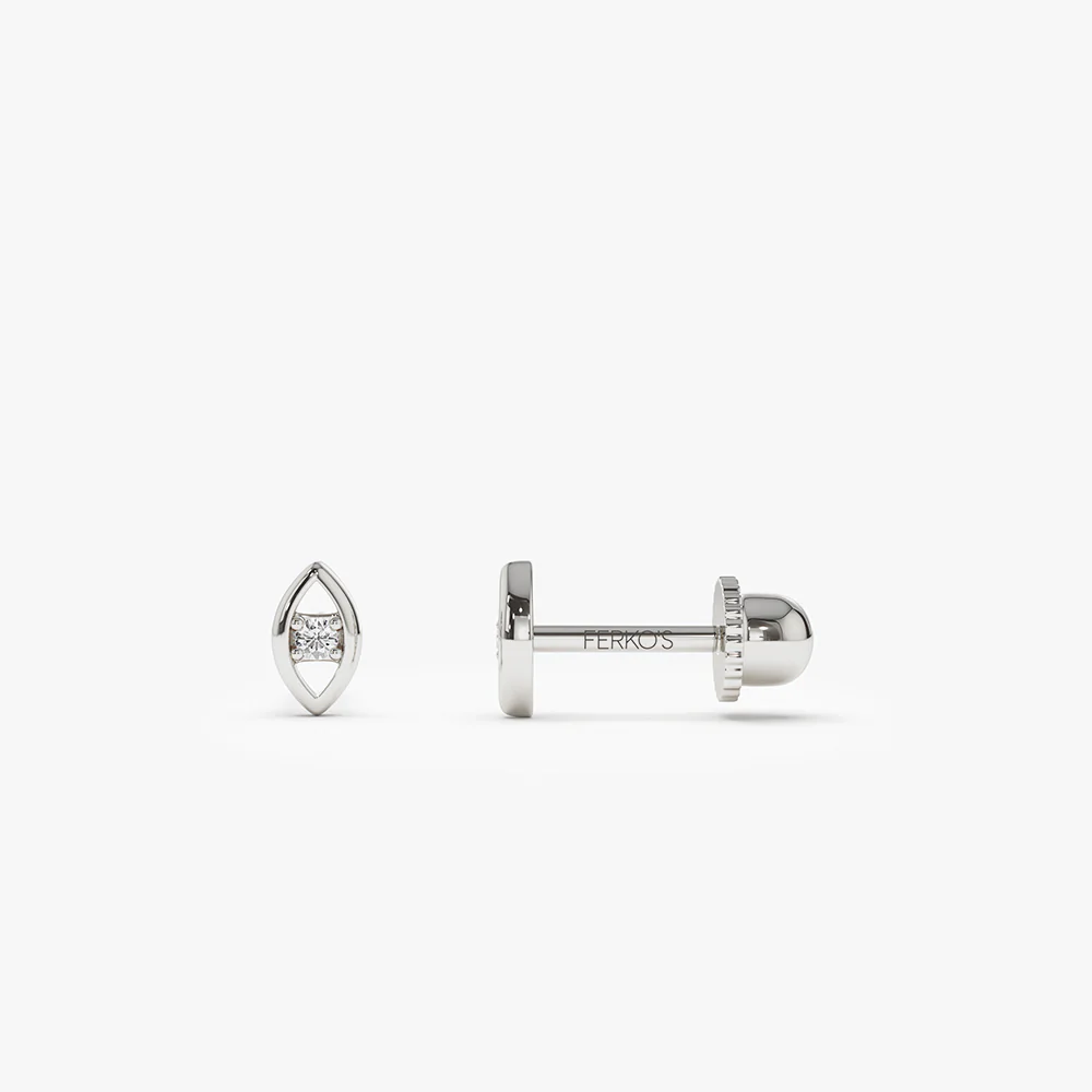 14k Diamond Evil Eye Helix Piercing - Image 4