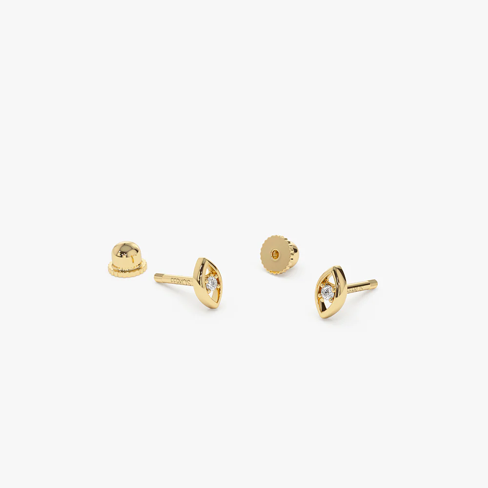 14k Diamond Evil Eye Helix Piercing - Image 5