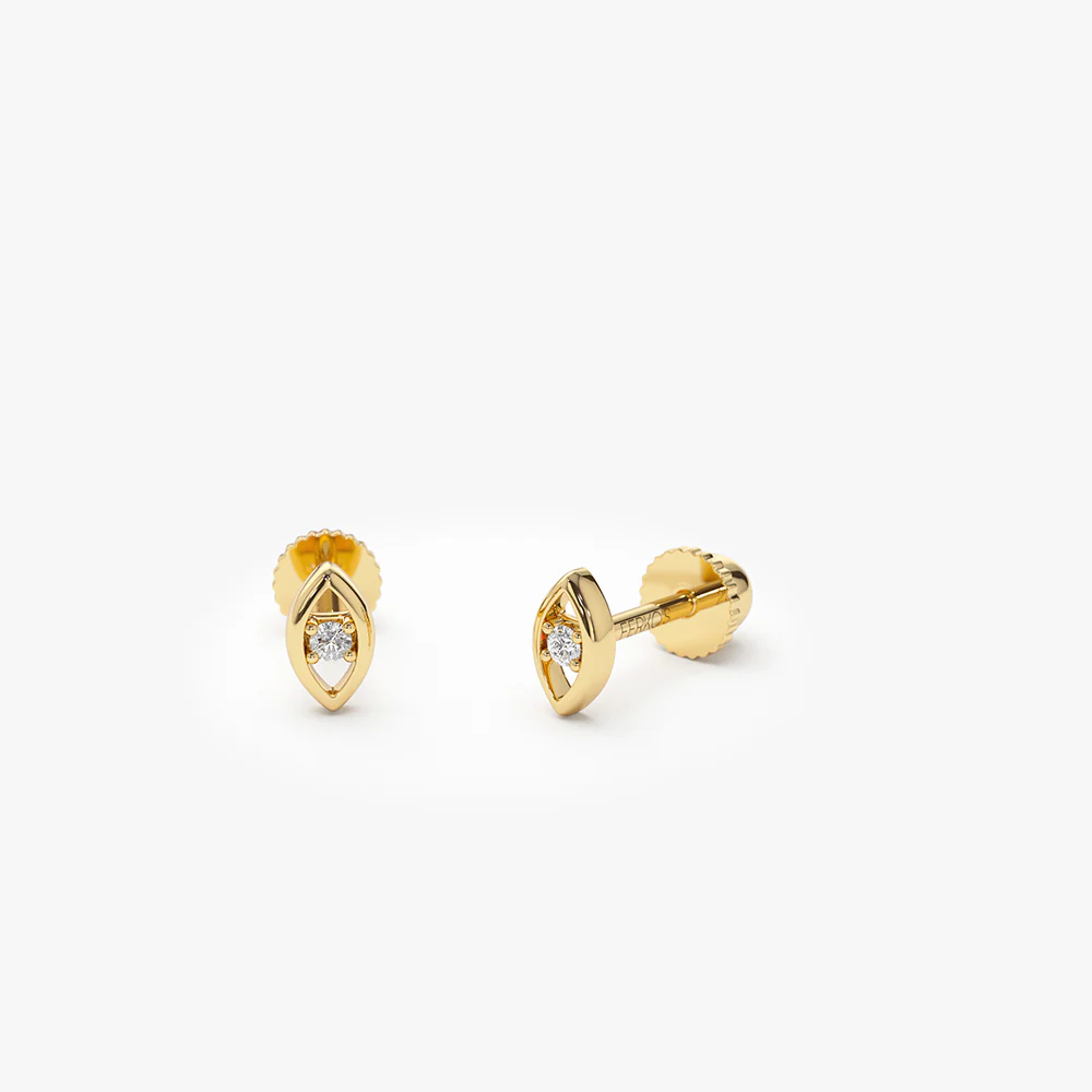 14k Diamond Evil Eye Helix Piercing - Image 6