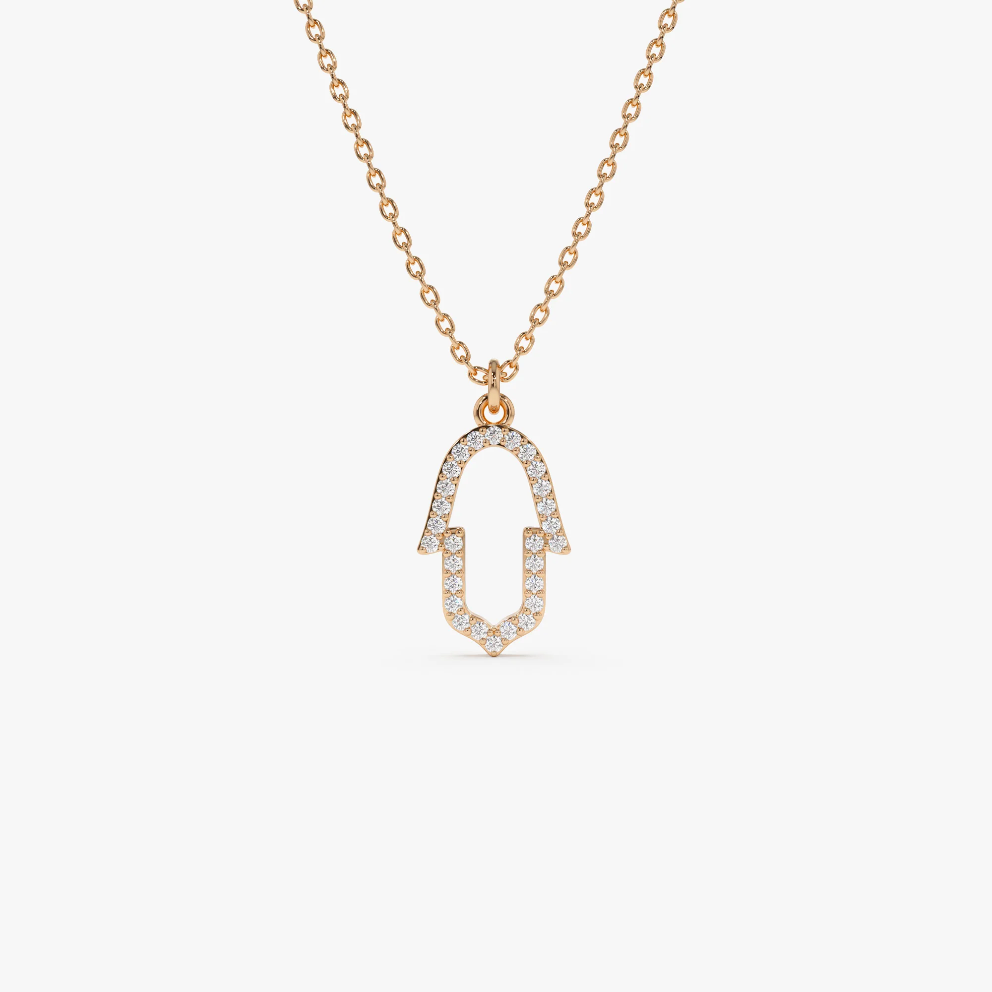 14k Diamond Hamsa Necklace - Image 4