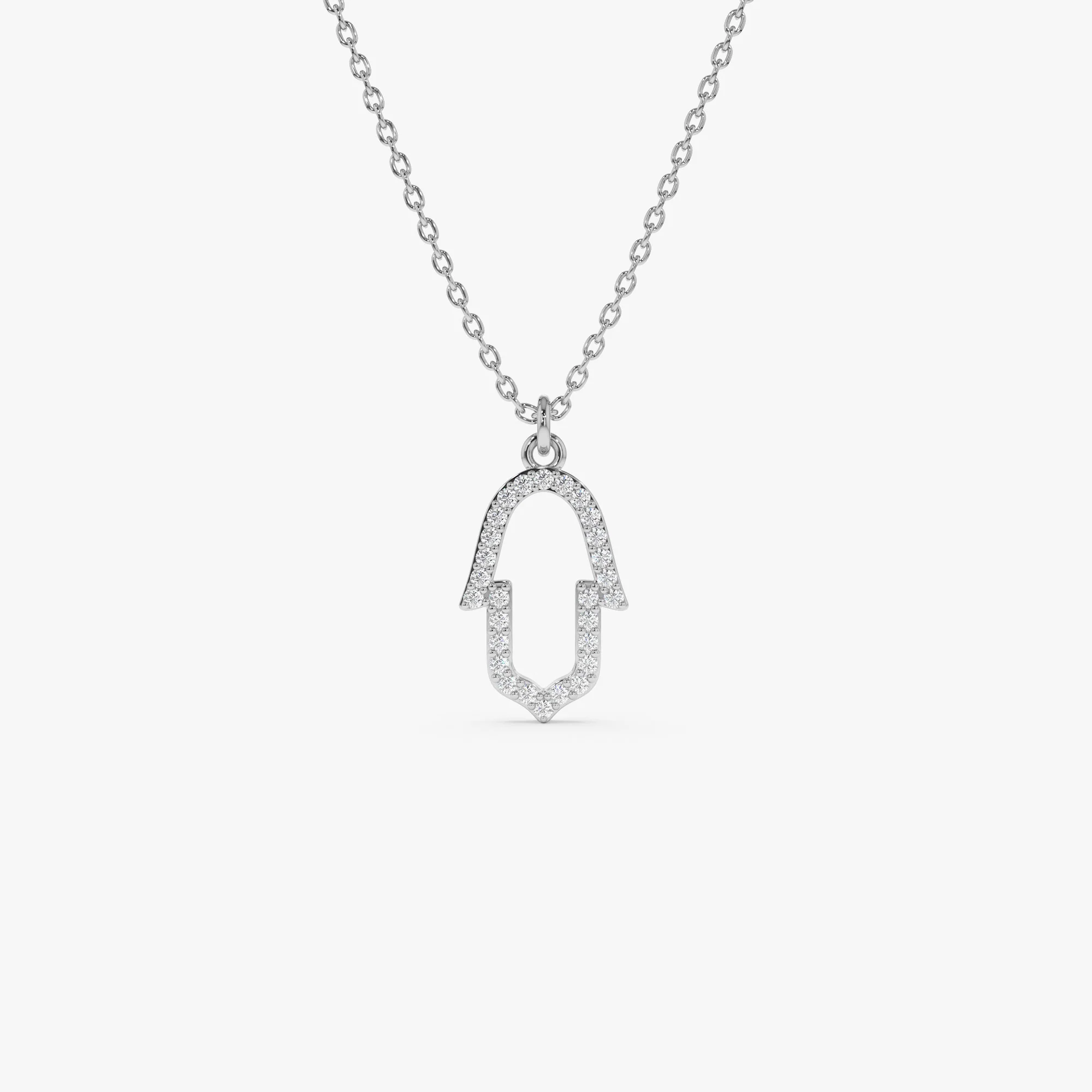 14k Diamond Hamsa Necklace - Image 5
