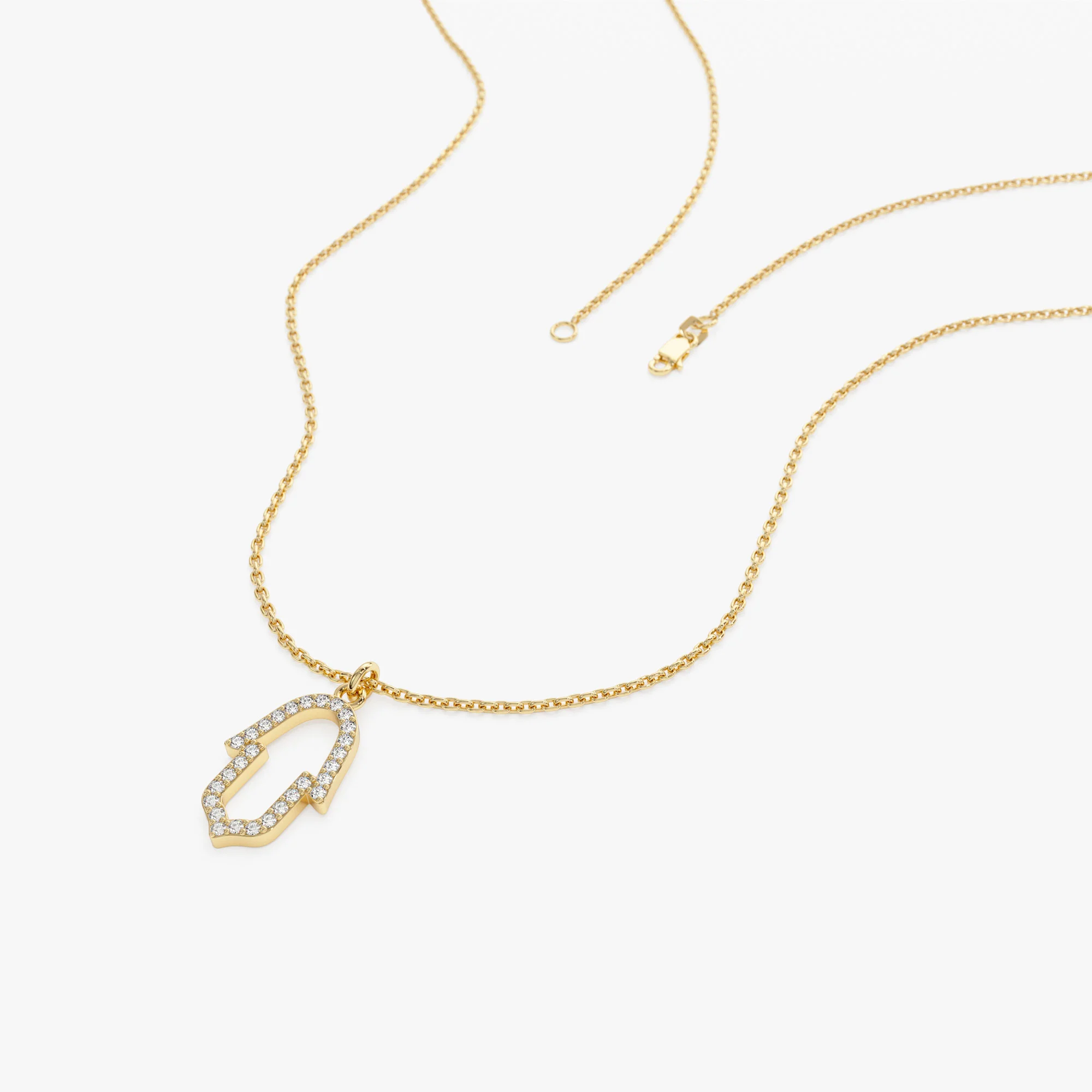 14k Diamond Hamsa Necklace - Image 6