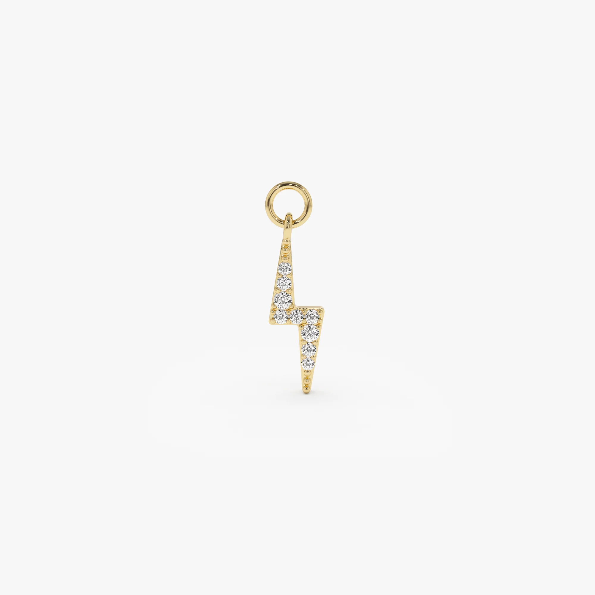 14k Diamond Lightning Hoop Charm