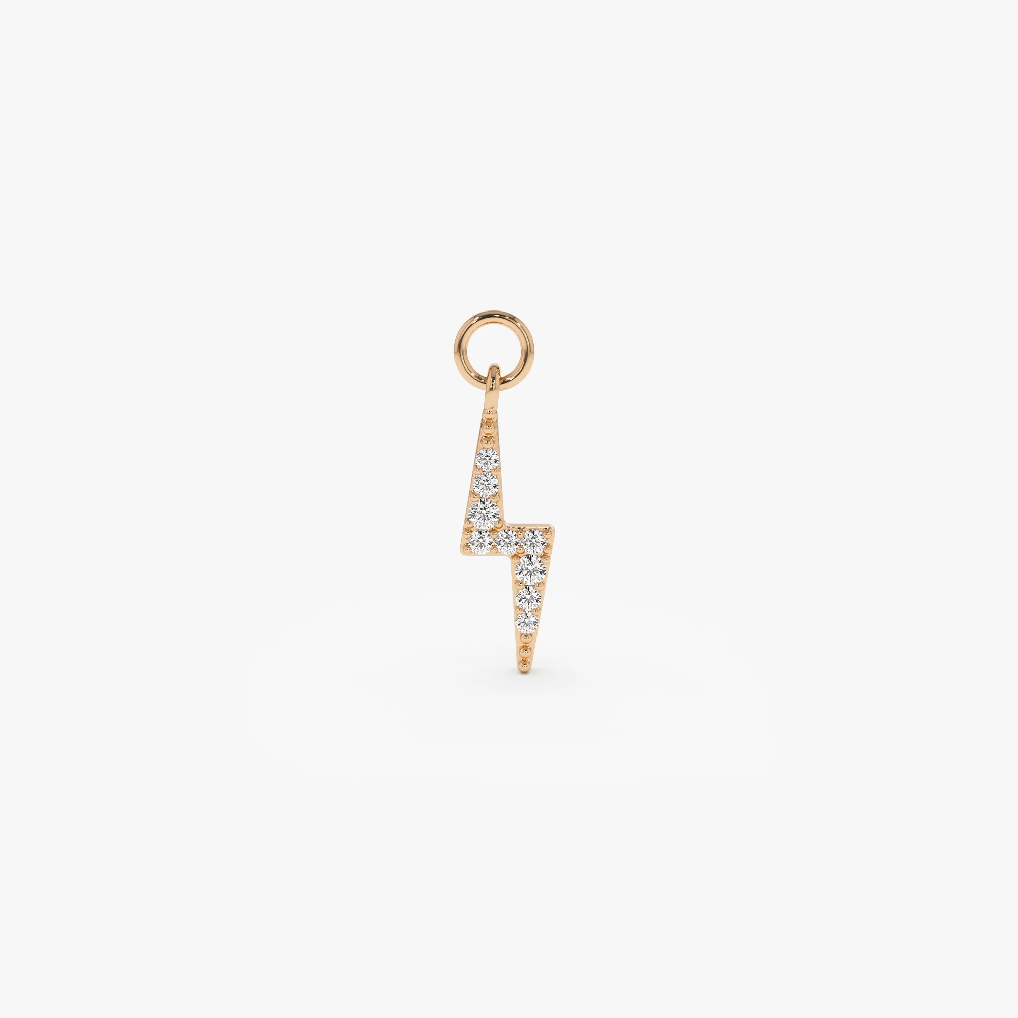 14k Diamond Lightning Hoop Charm - Image 4