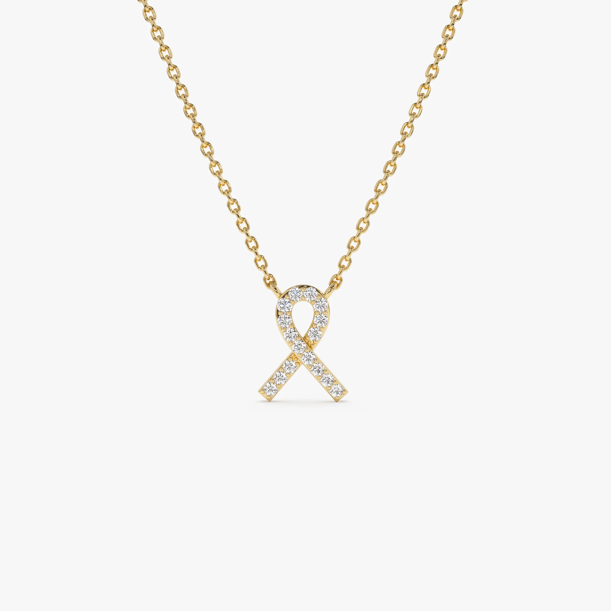 14k Diamond Ribbon Necklace