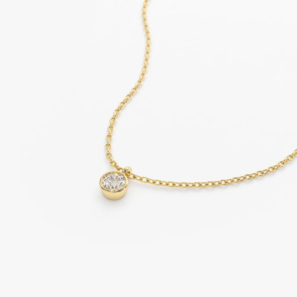 14K Gold Diamond Solitaire on a Bail - Image 9