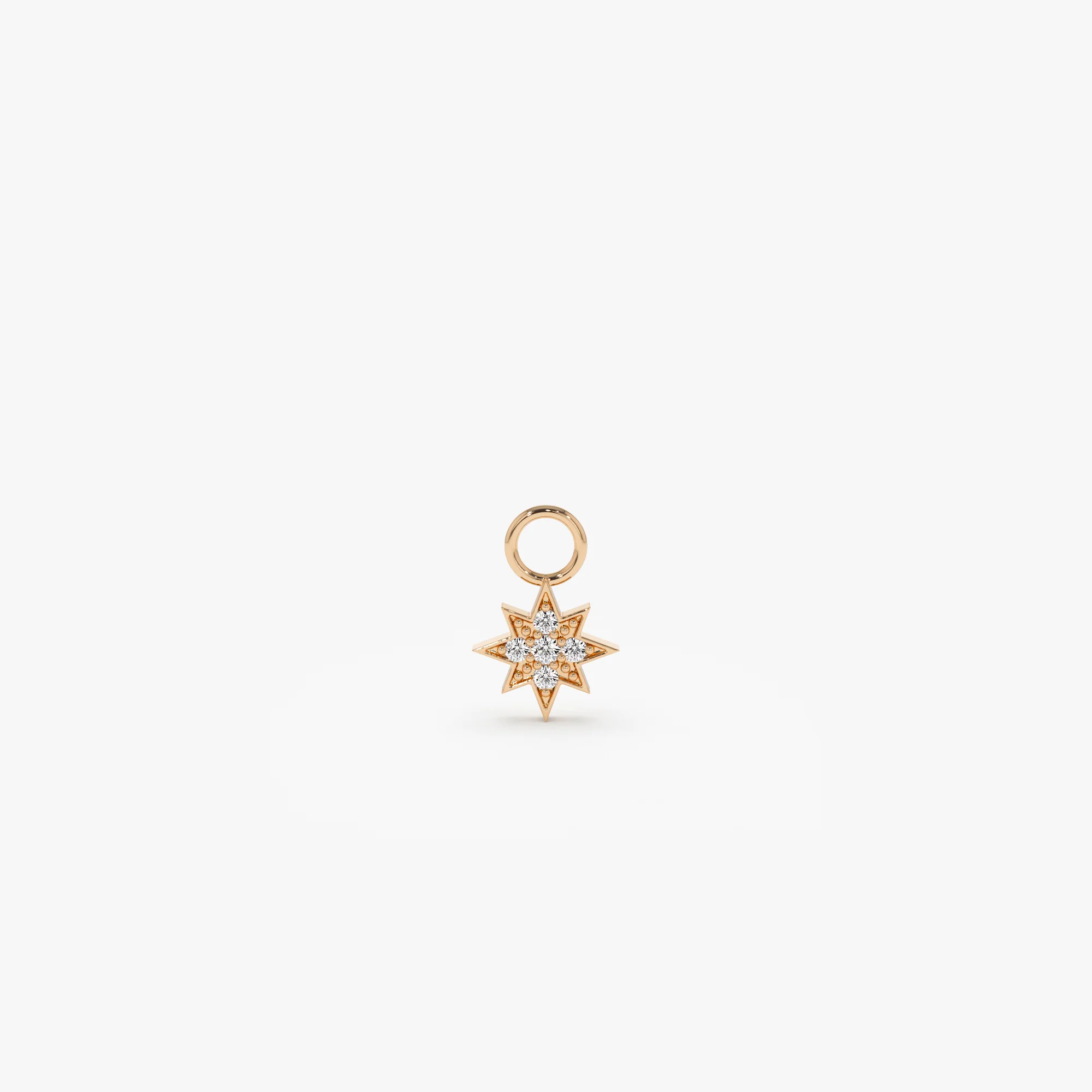 14k Diamond Star Hoop Charm - Image 4
