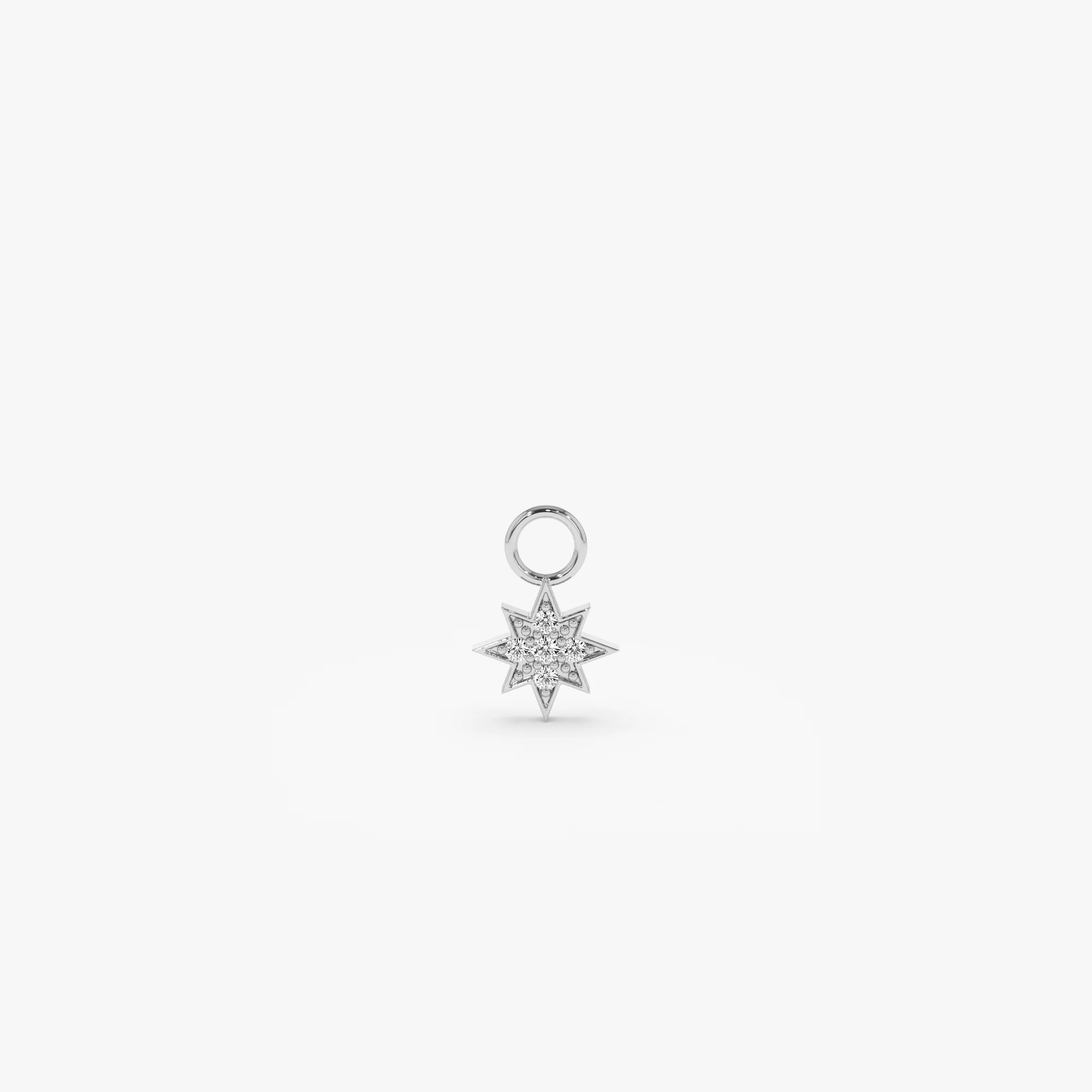 14k Diamond Star Hoop Charm - Image 5