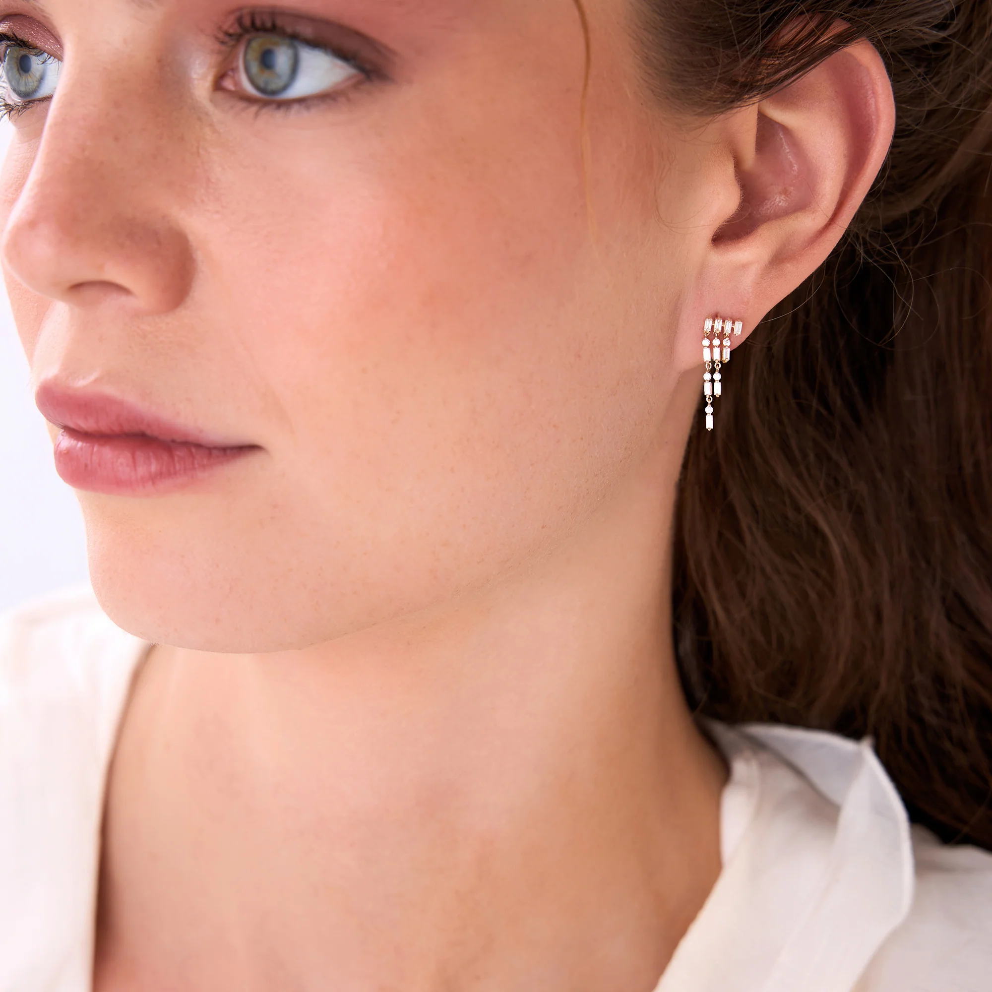 14k Diamond Statement Chandelier Earrings - Image 2