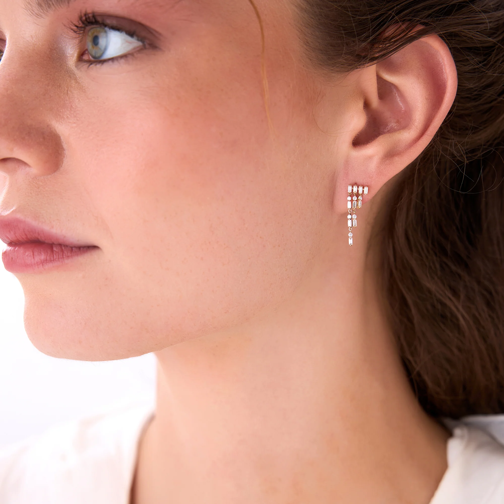 14k Diamond Statement Chandelier Earrings - Image 3
