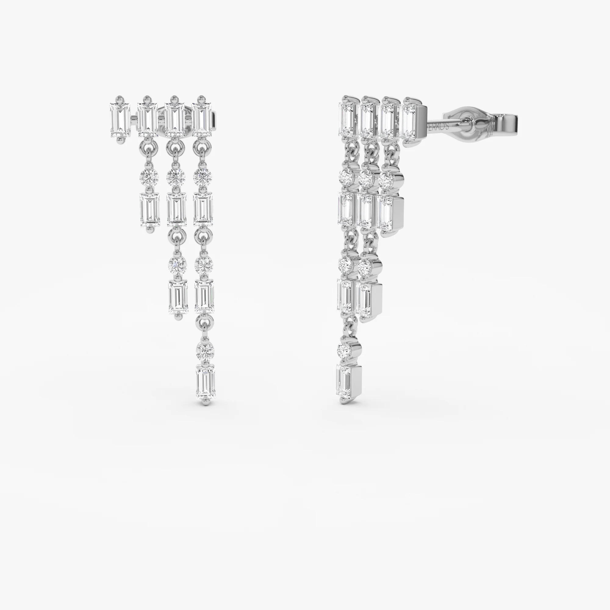 14k Diamond Statement Chandelier Earrings - Image 4