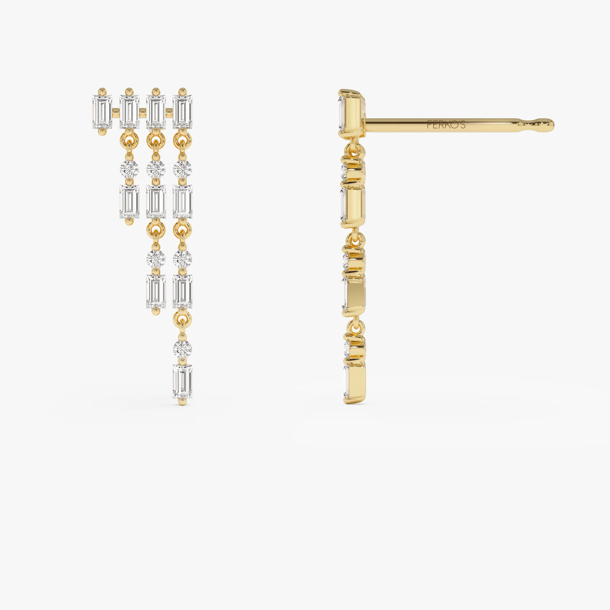 14k Diamond Statement Chandelier Earrings - Image 5