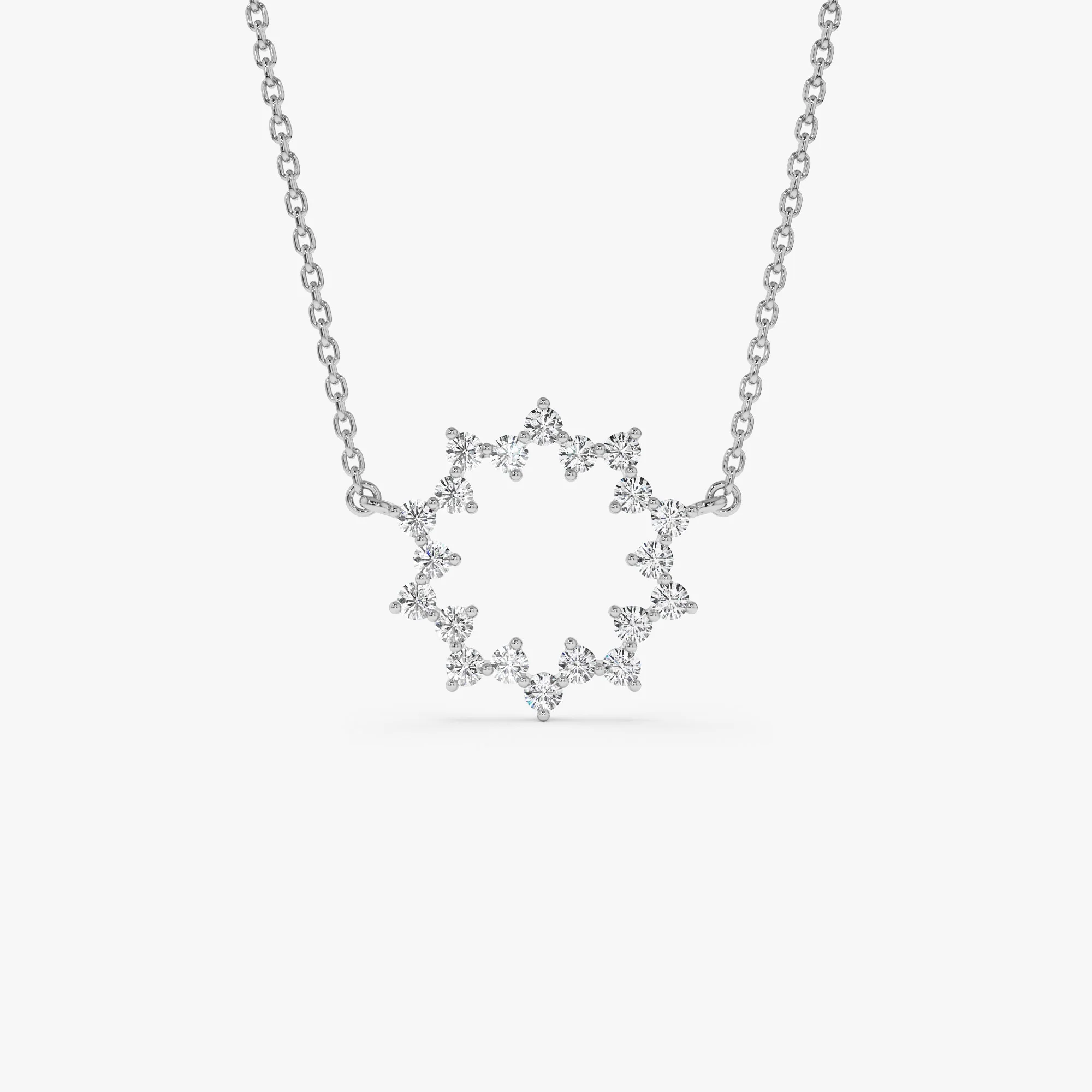 14k Diamond Sun Circle Necklace - Image 7