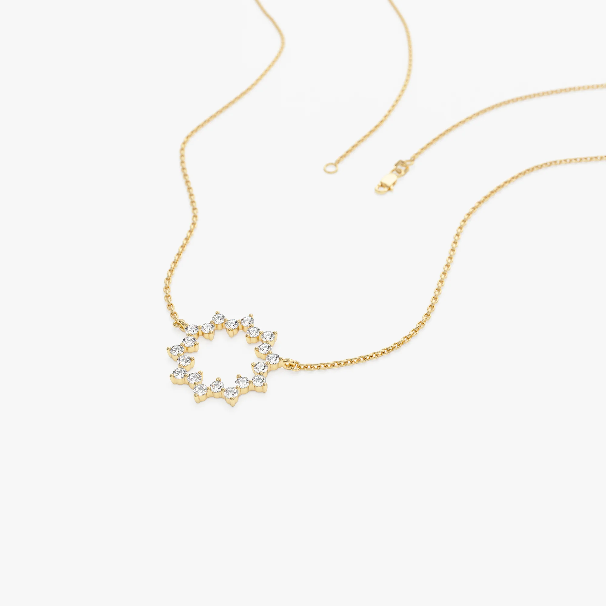 14k Diamond Sun Circle Necklace - Image 8