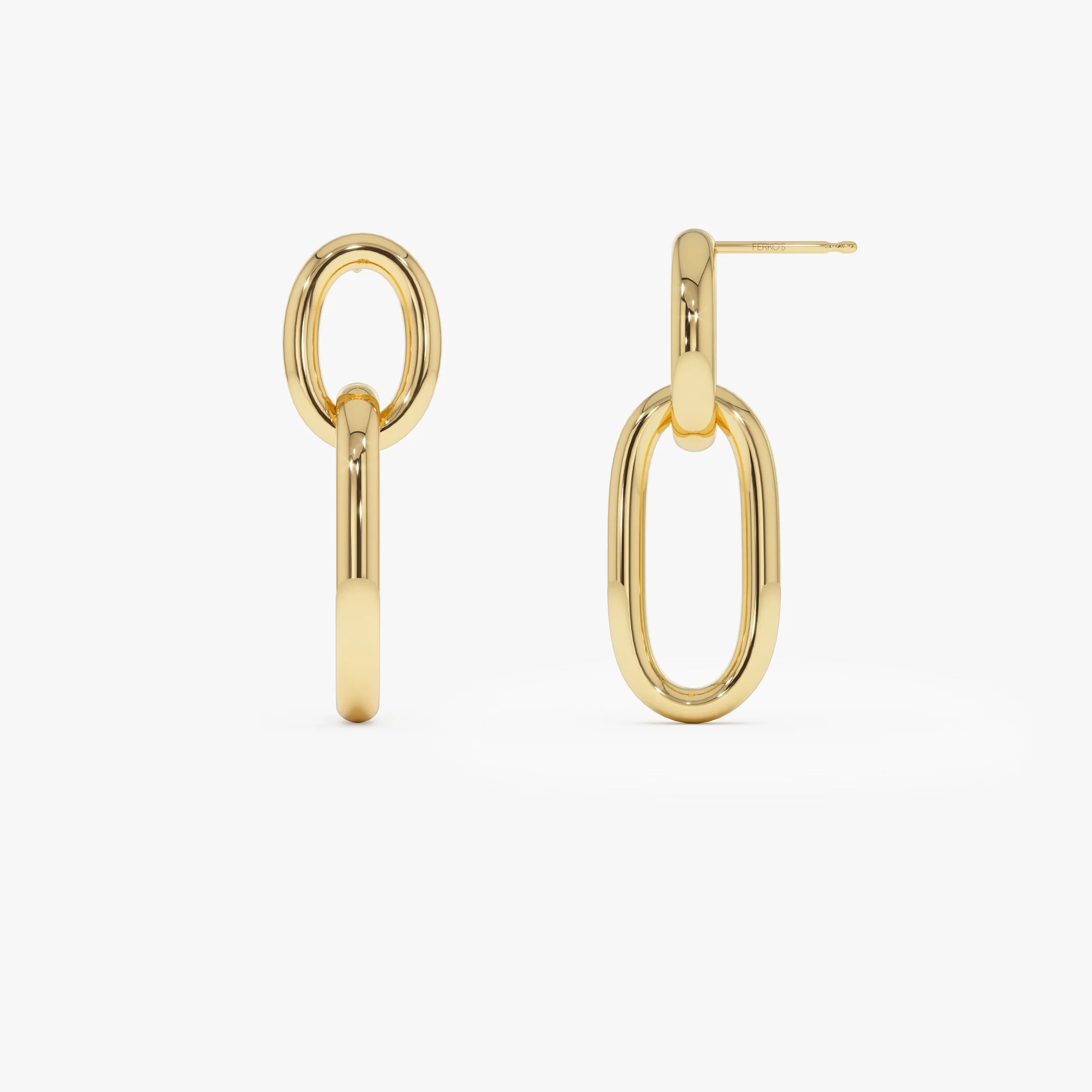 14k Double Link Dangle Earrings - Image 6