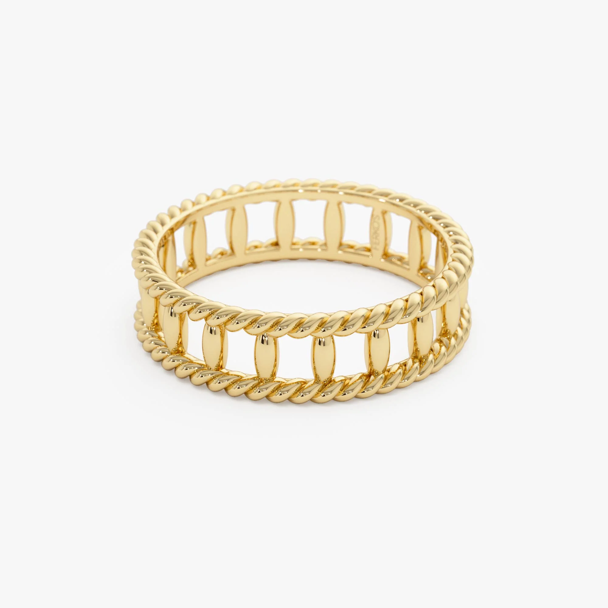 14k Double Rope Link Band Ring - Image 11
