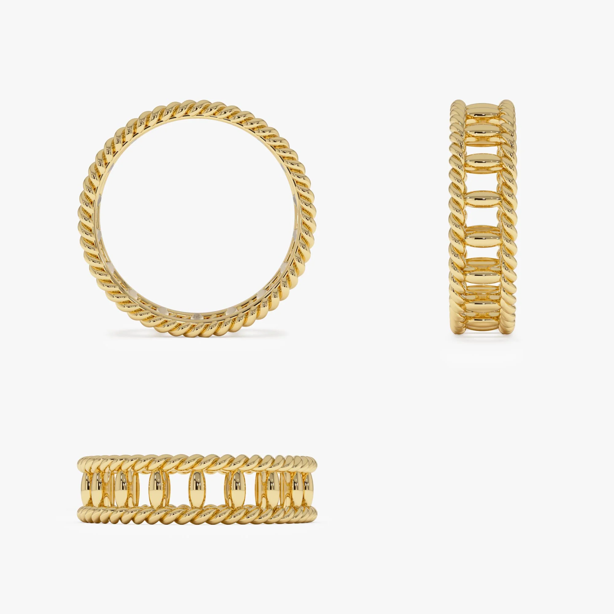 14k Double Rope Link Band Ring - Image 12