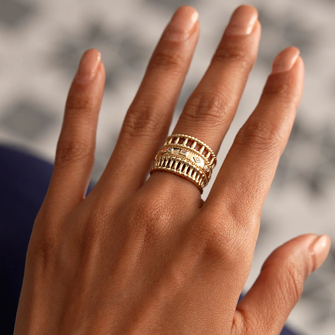 14k Double Rope Link Band Ring - Image 3