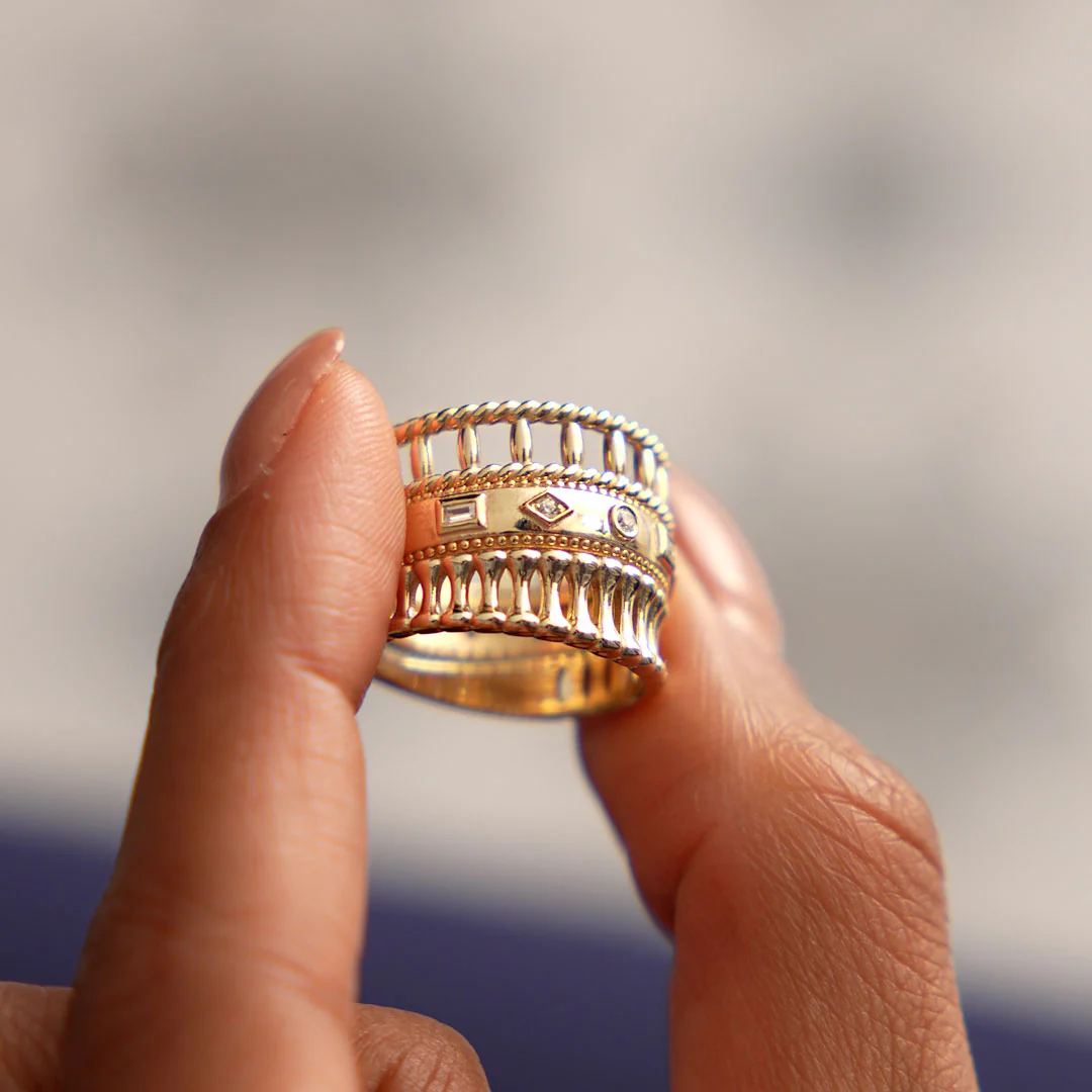 14k Double Rope Link Band Ring - Image 7
