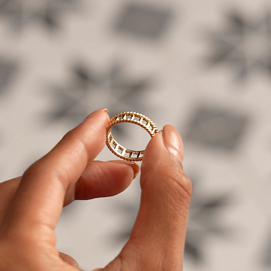 14k Double Rope Link Band Ring - Image 8