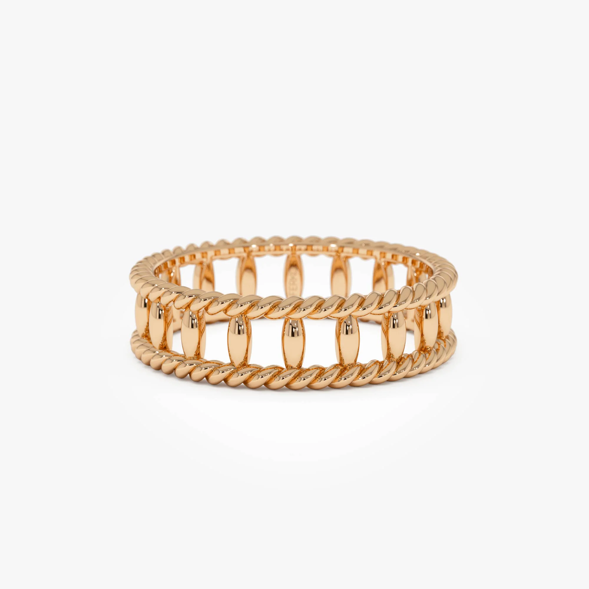 14k Double Rope Link Band Ring - Image 9