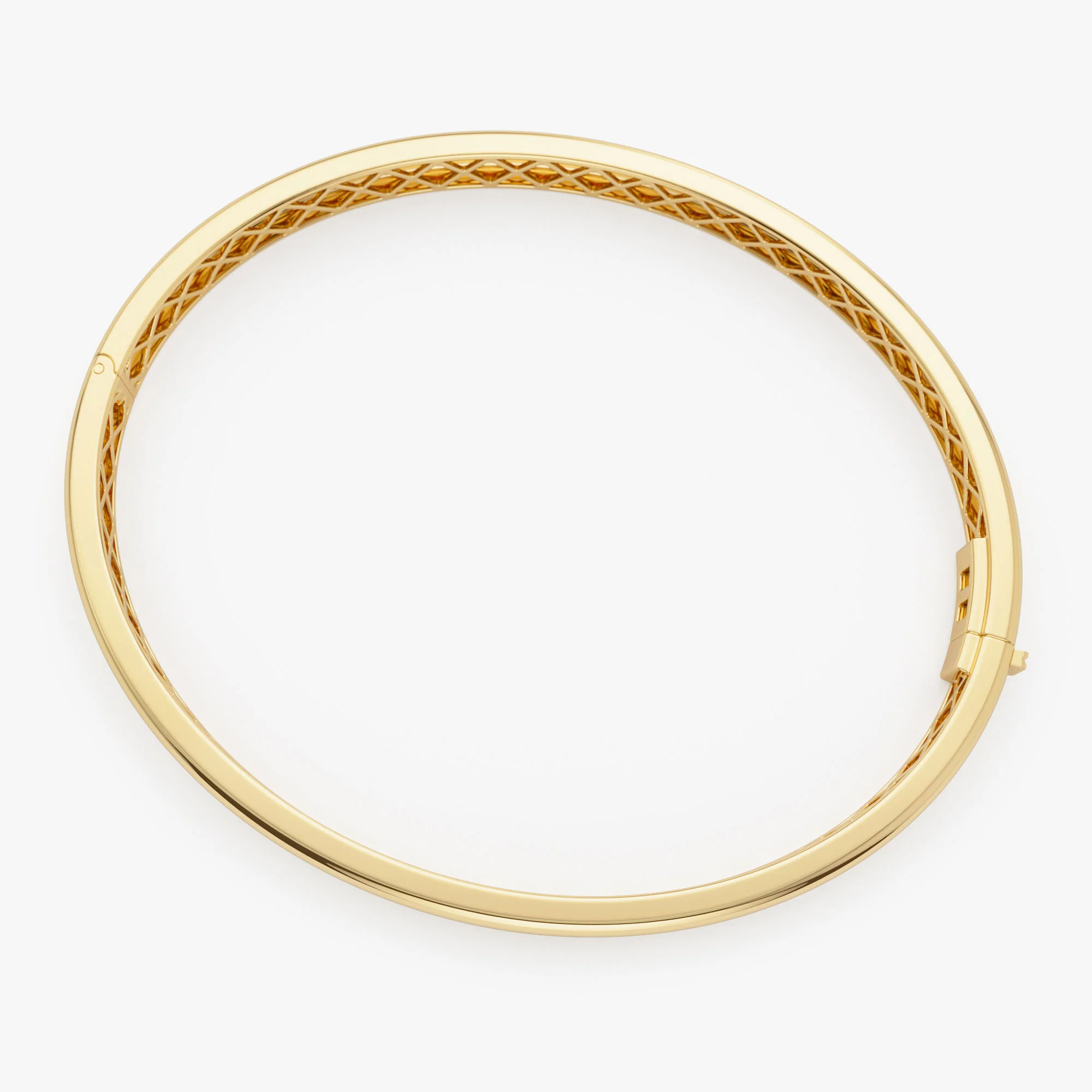 14k Double Row Dome Gold Bangle Bracelet - Image 10