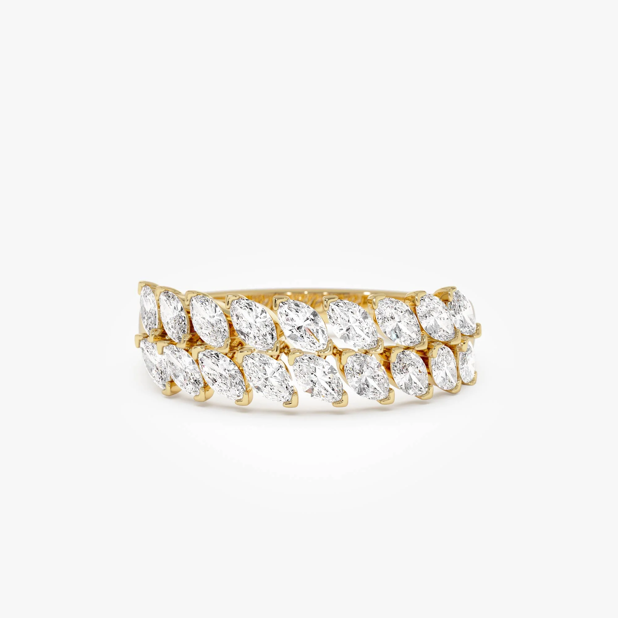 14k Double Row Marquise Anniversary Ring