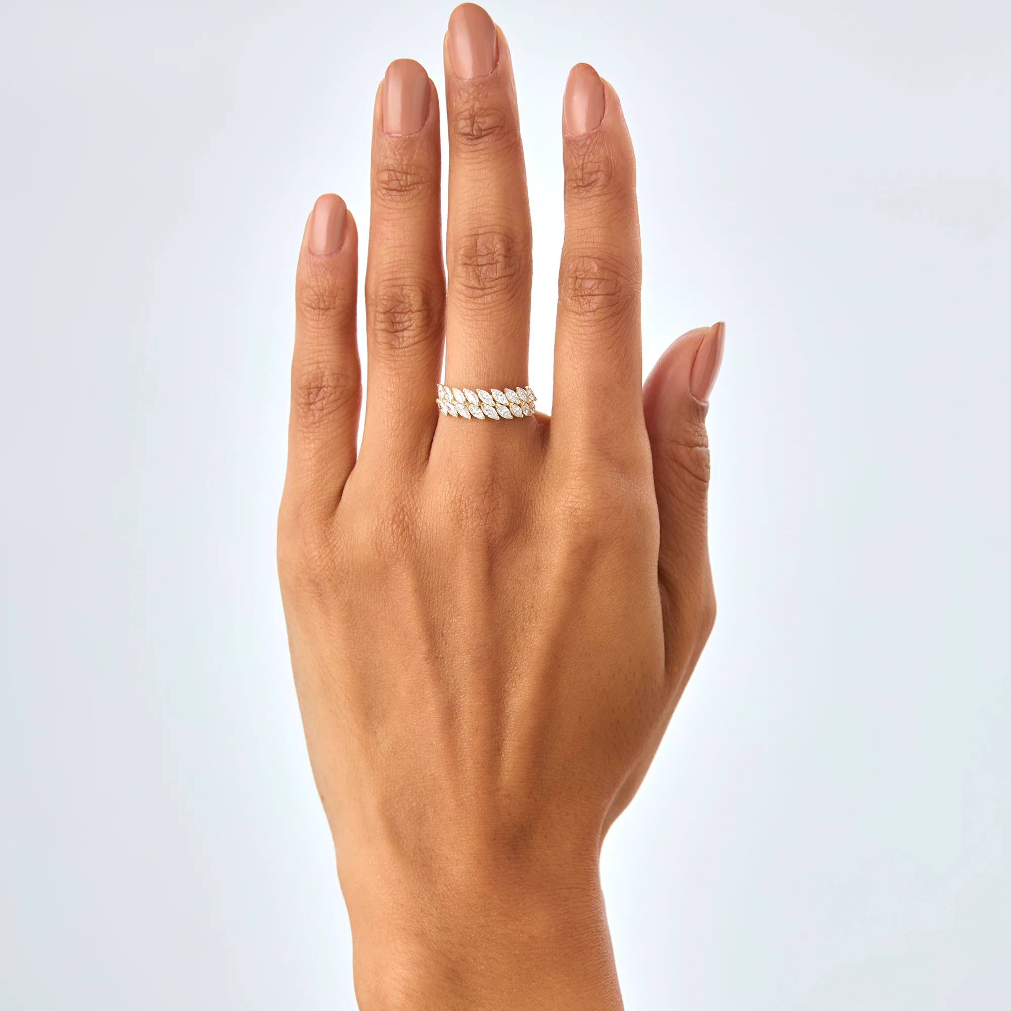 14k Double Row Marquise Anniversary Ring - Image 4