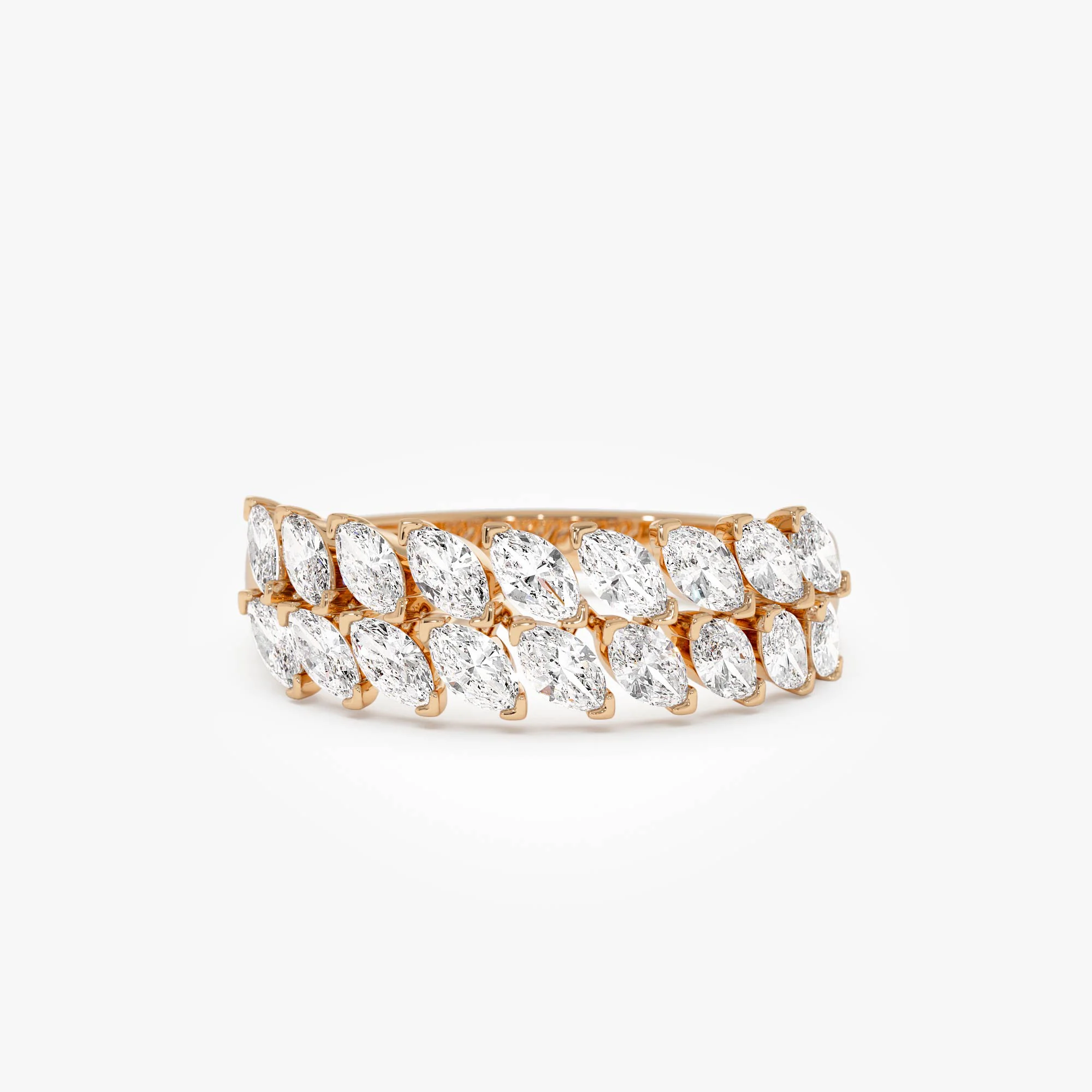 14k Double Row Marquise Anniversary Ring - Image 6
