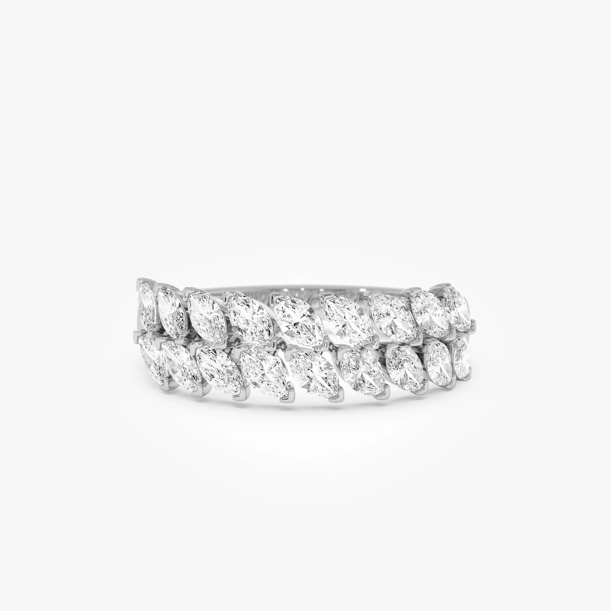 14k Double Row Marquise Anniversary Ring - Image 7