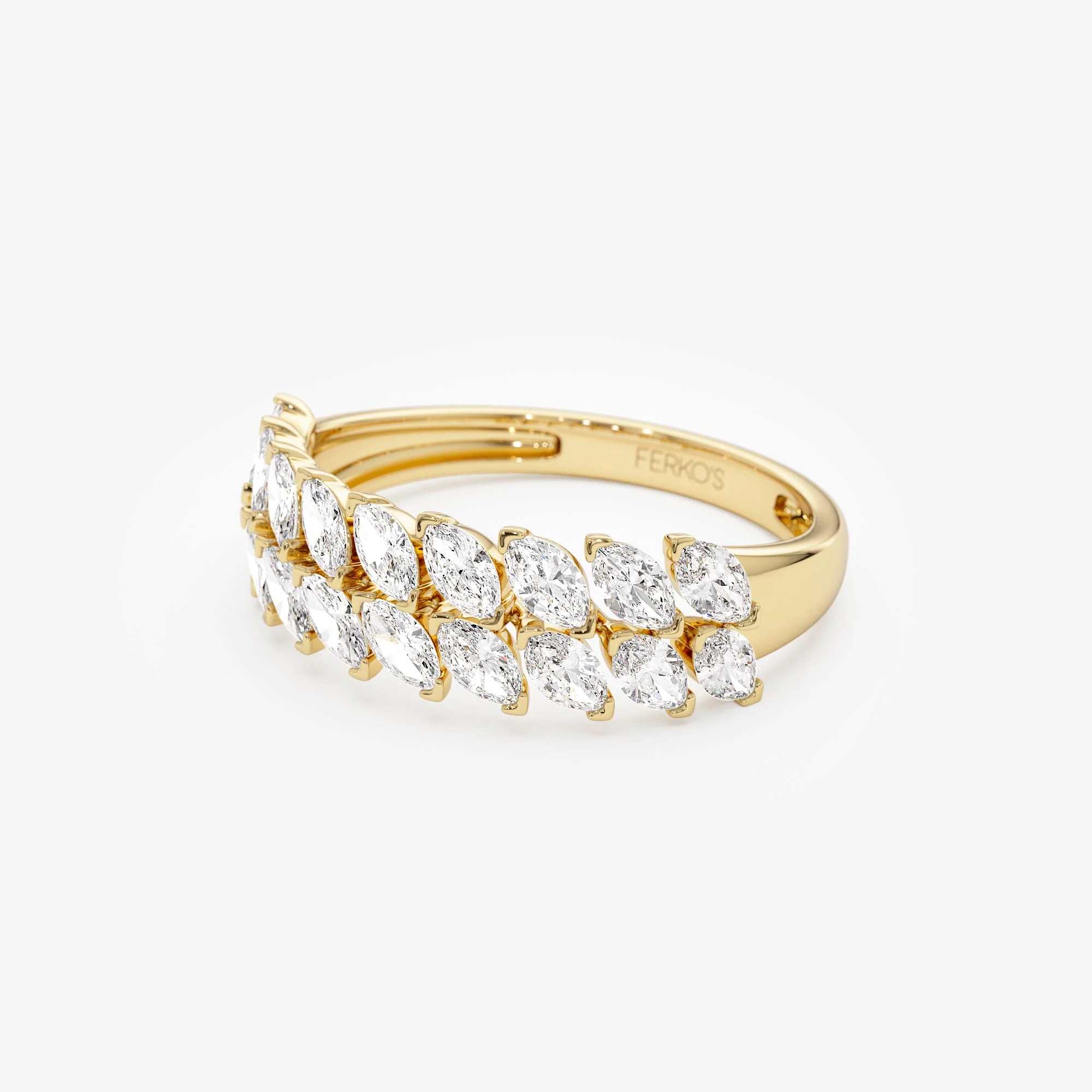 14k Double Row Marquise Anniversary Ring - Image 8