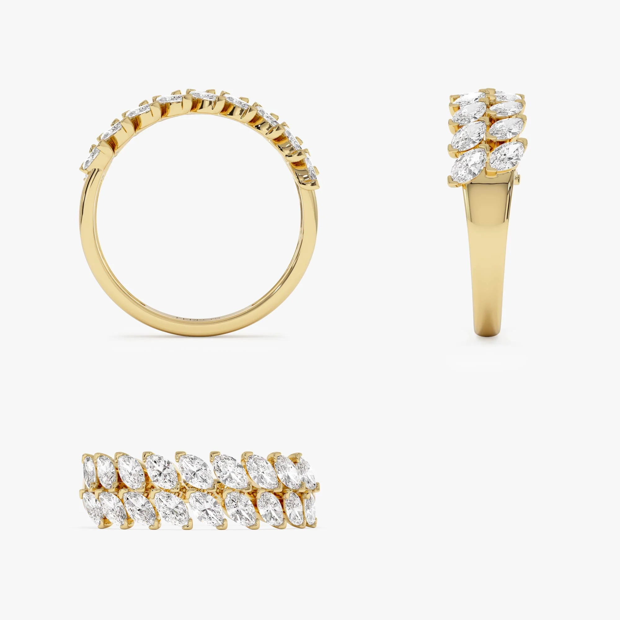 14k Double Row Marquise Anniversary Ring - Image 9