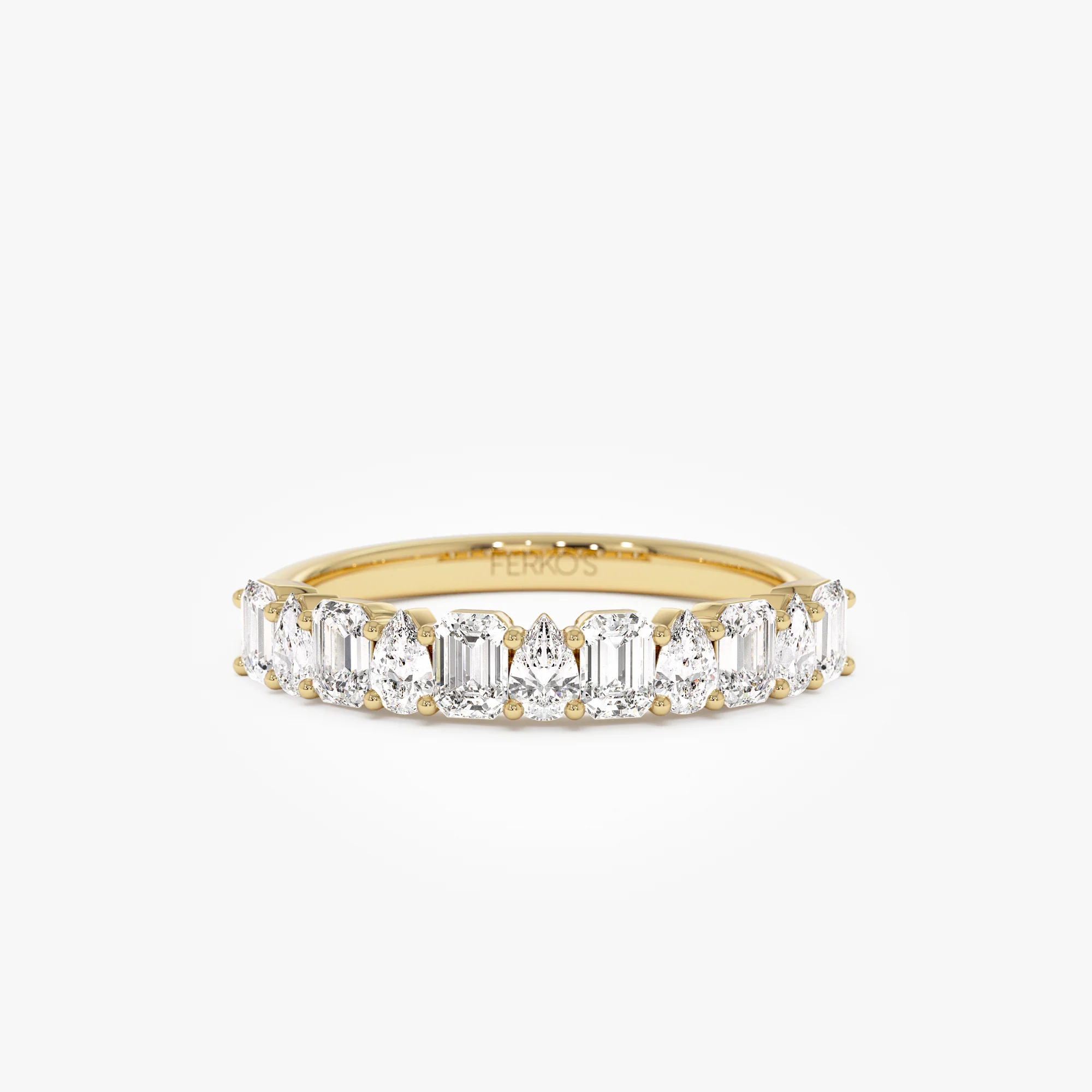 14k Emerald and Pear Shape Diamond Ring
