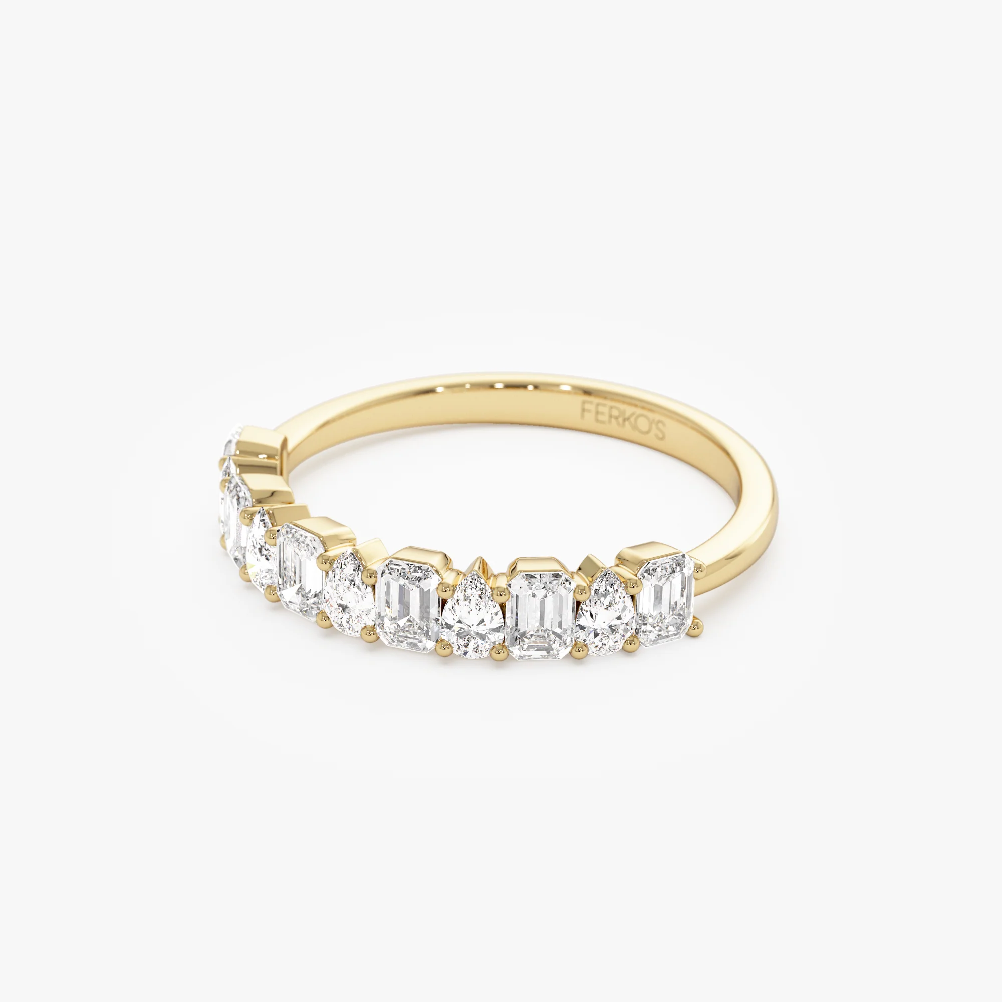 14k Emerald and Pear Shape Diamond Ring - Image 9