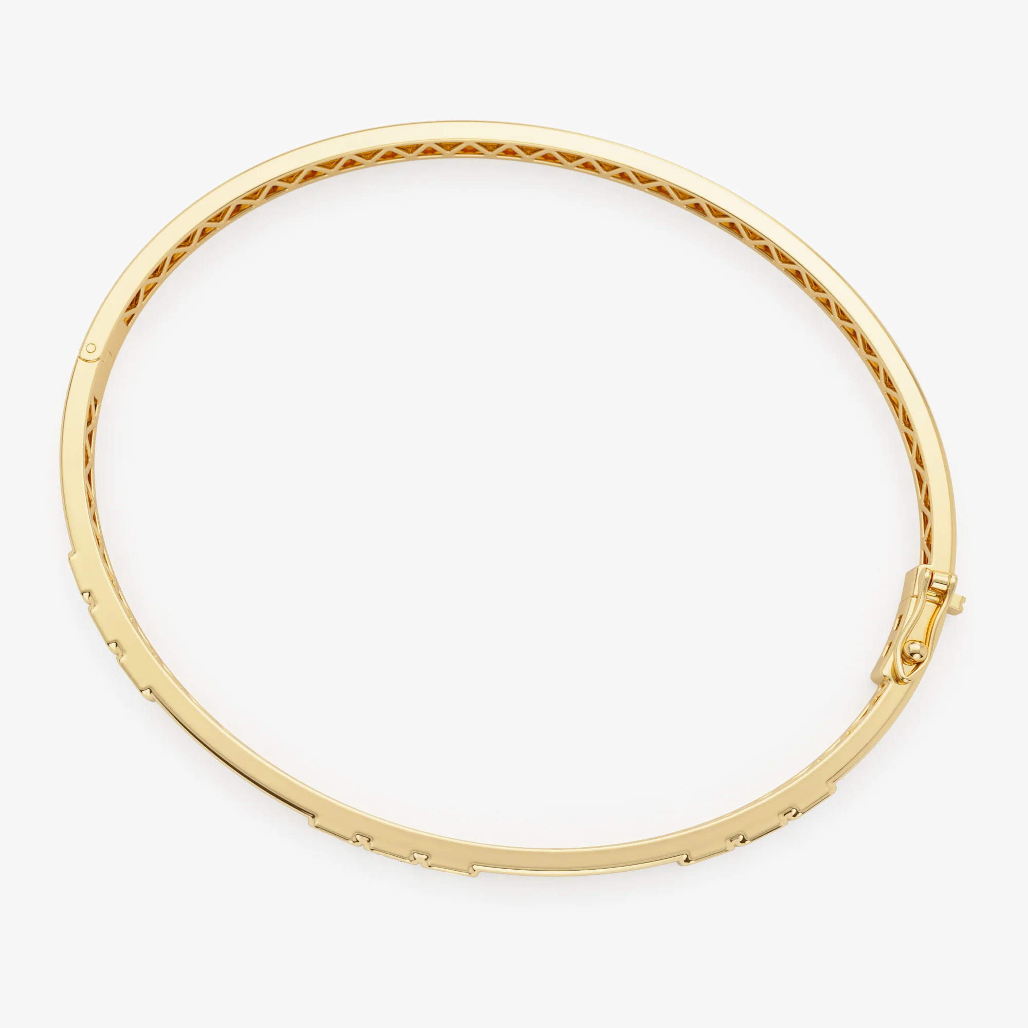 14k Emerald Cut Bezel Setting Bangle - Image 7