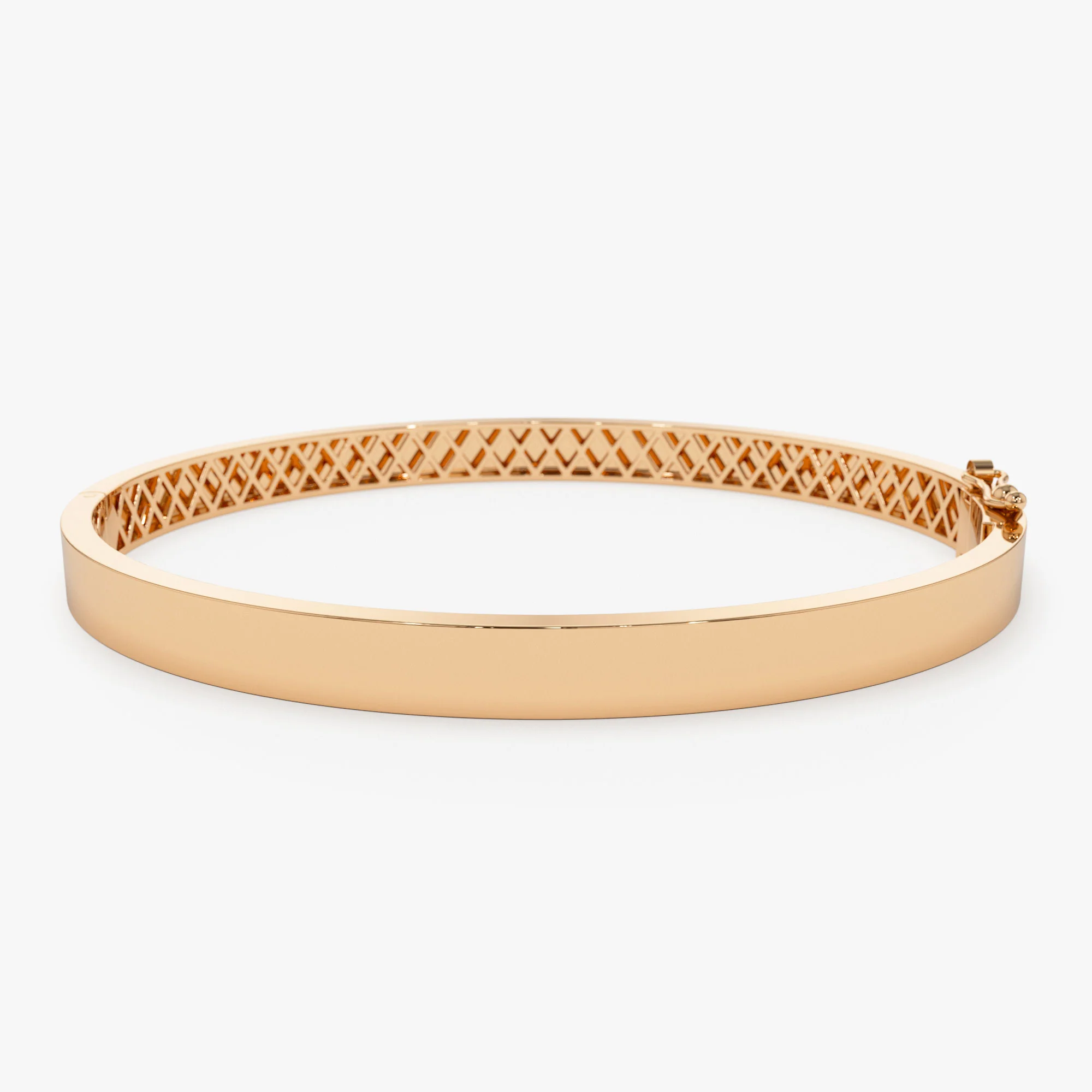 14k Flat Stackable Gold Bangle - Image 10