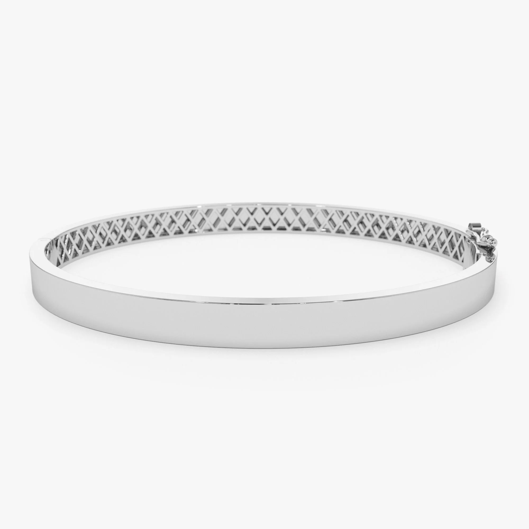 14k Flat Stackable Gold Bangle - Image 11