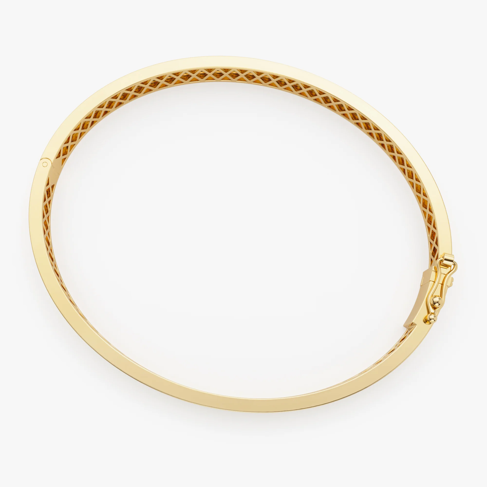14k Flat Stackable Gold Bangle - Image 12