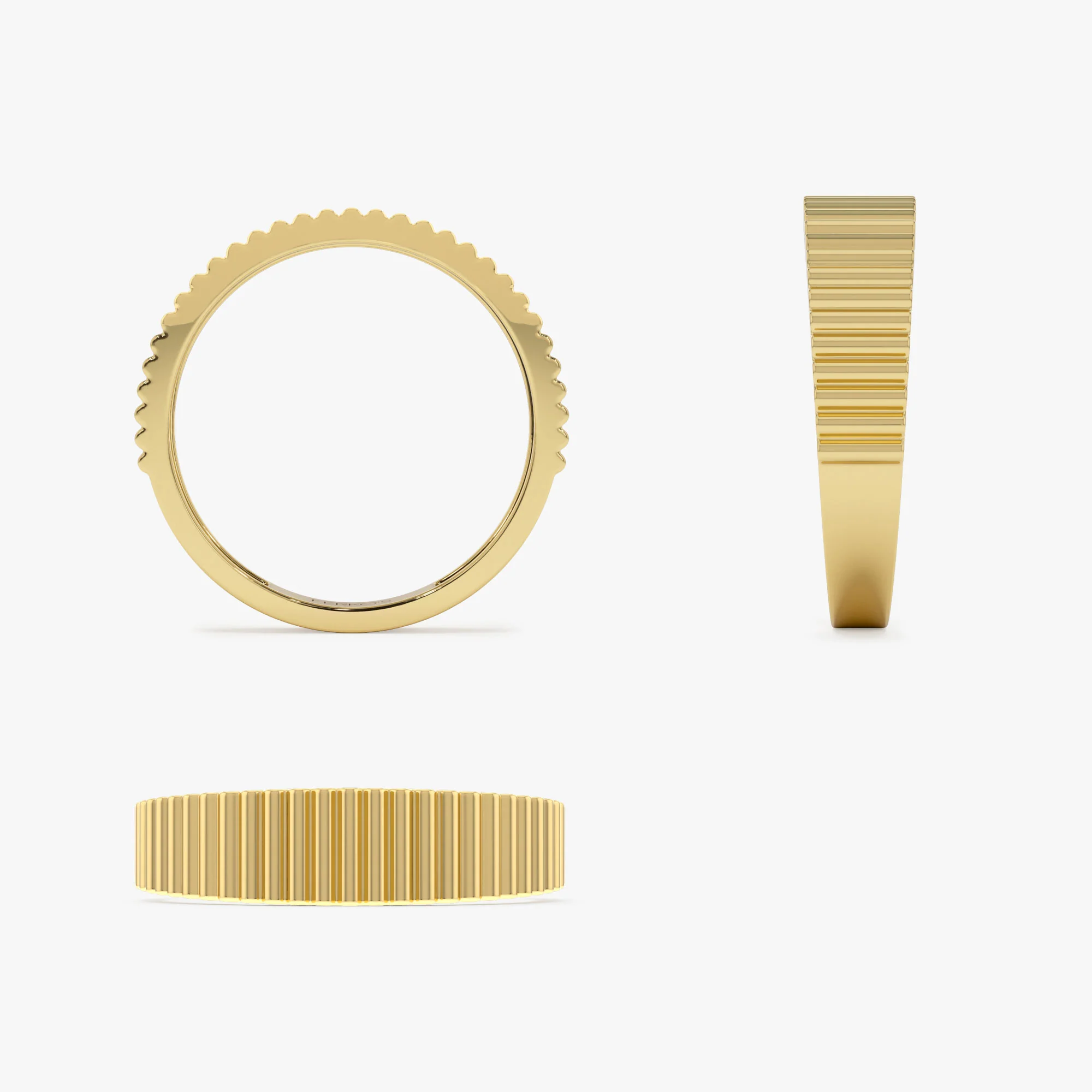 14k Fluted Textured Graduating Ring - Image 7